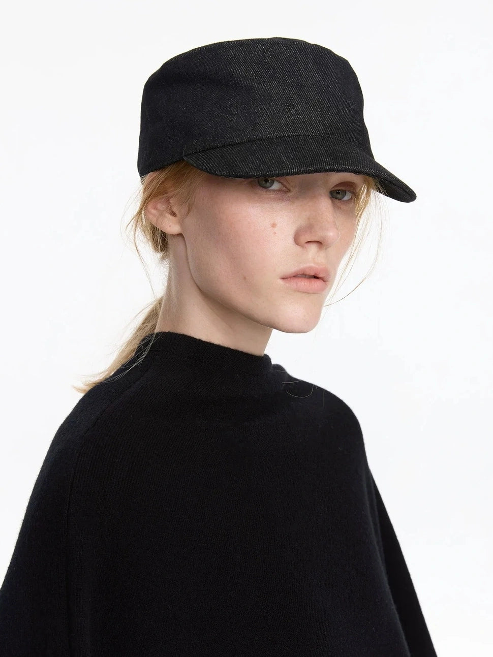 LYUOCHENG Autumn Stretchless Raw Denim Equestrian Hat