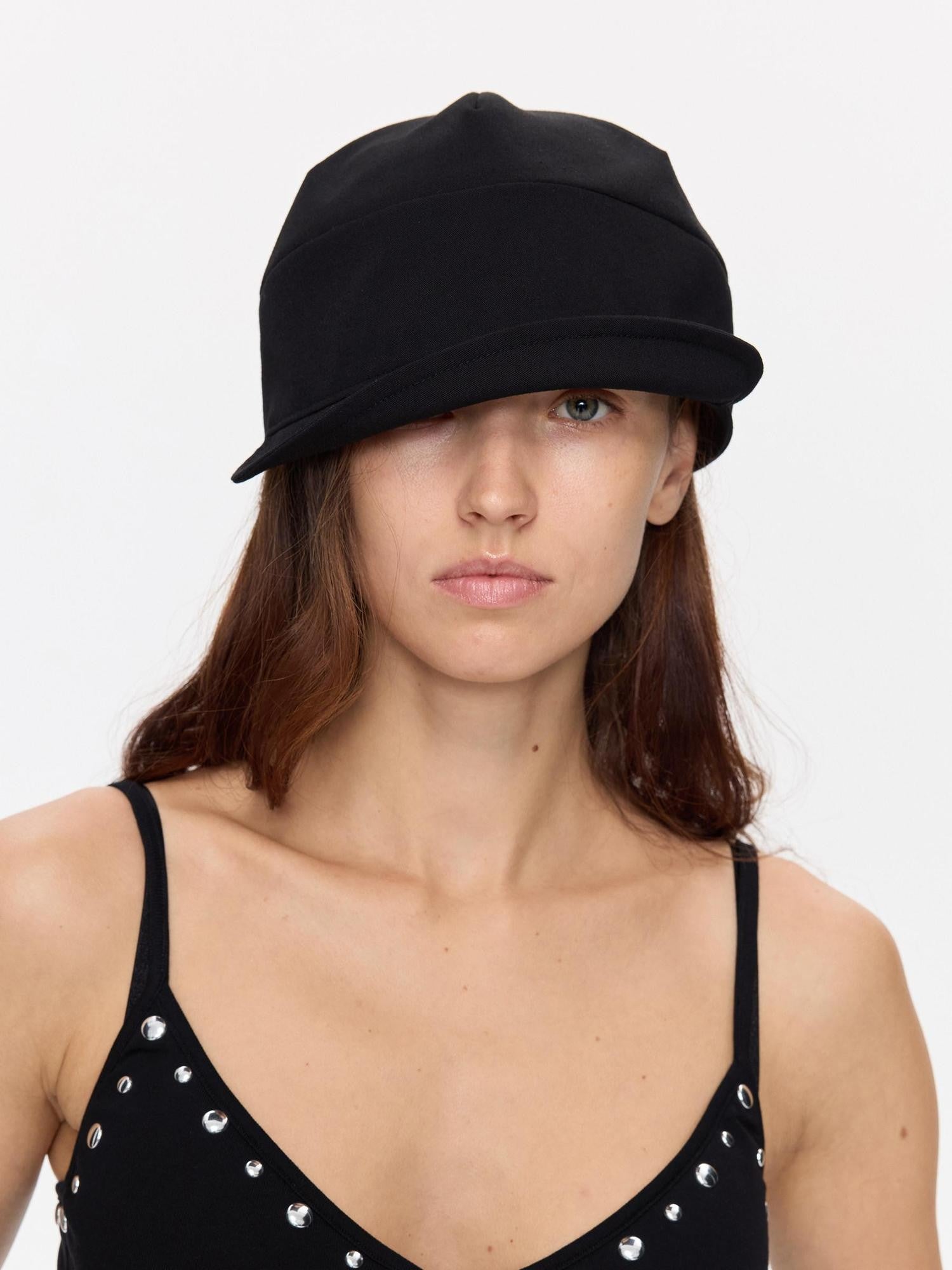 LYUOCHENG Black Adjustable Fold Brim Eight Panel Curved Brim Women&