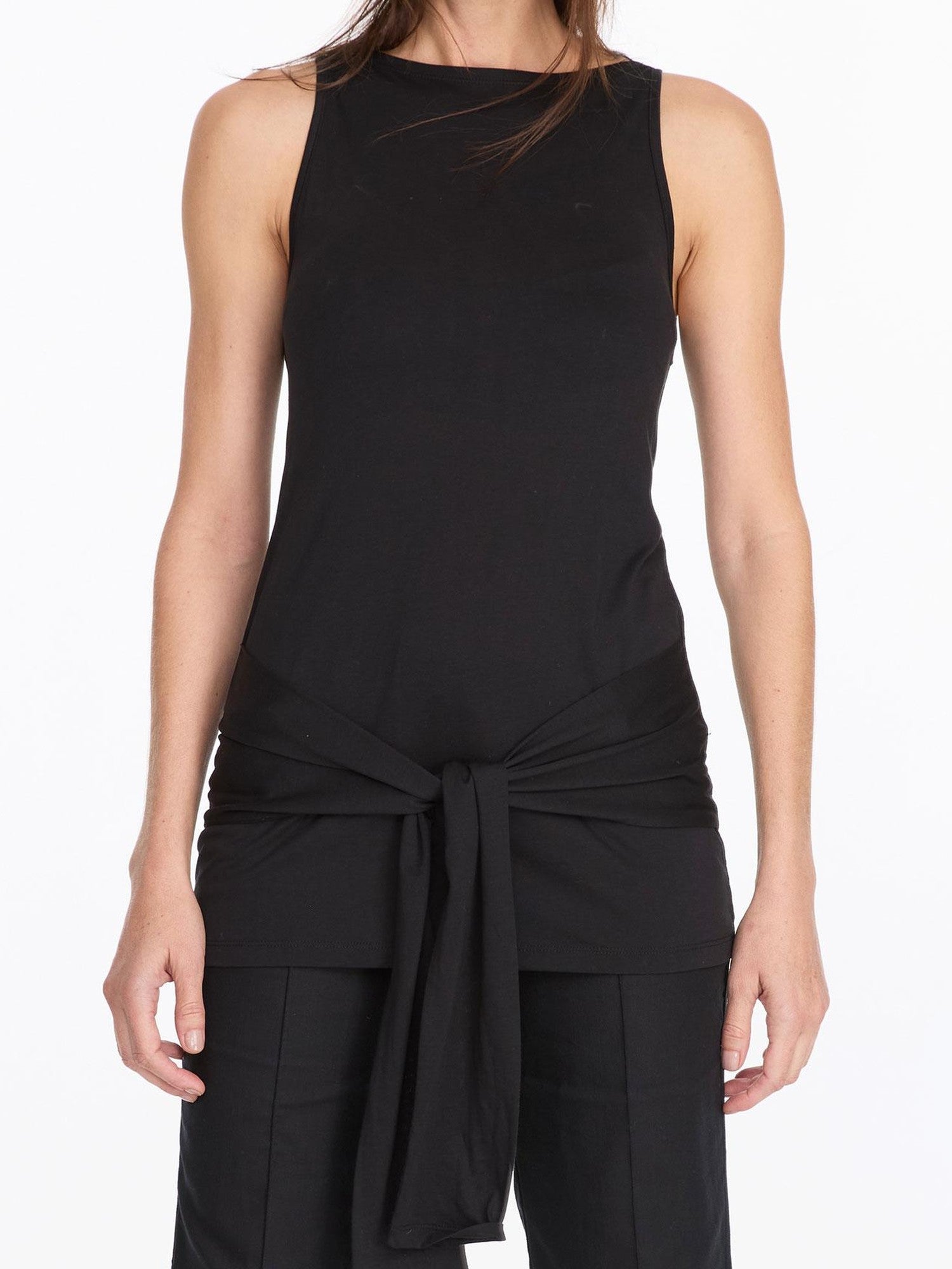 LYUOCHENG Black Asymmetrical Tie Racerback Women&