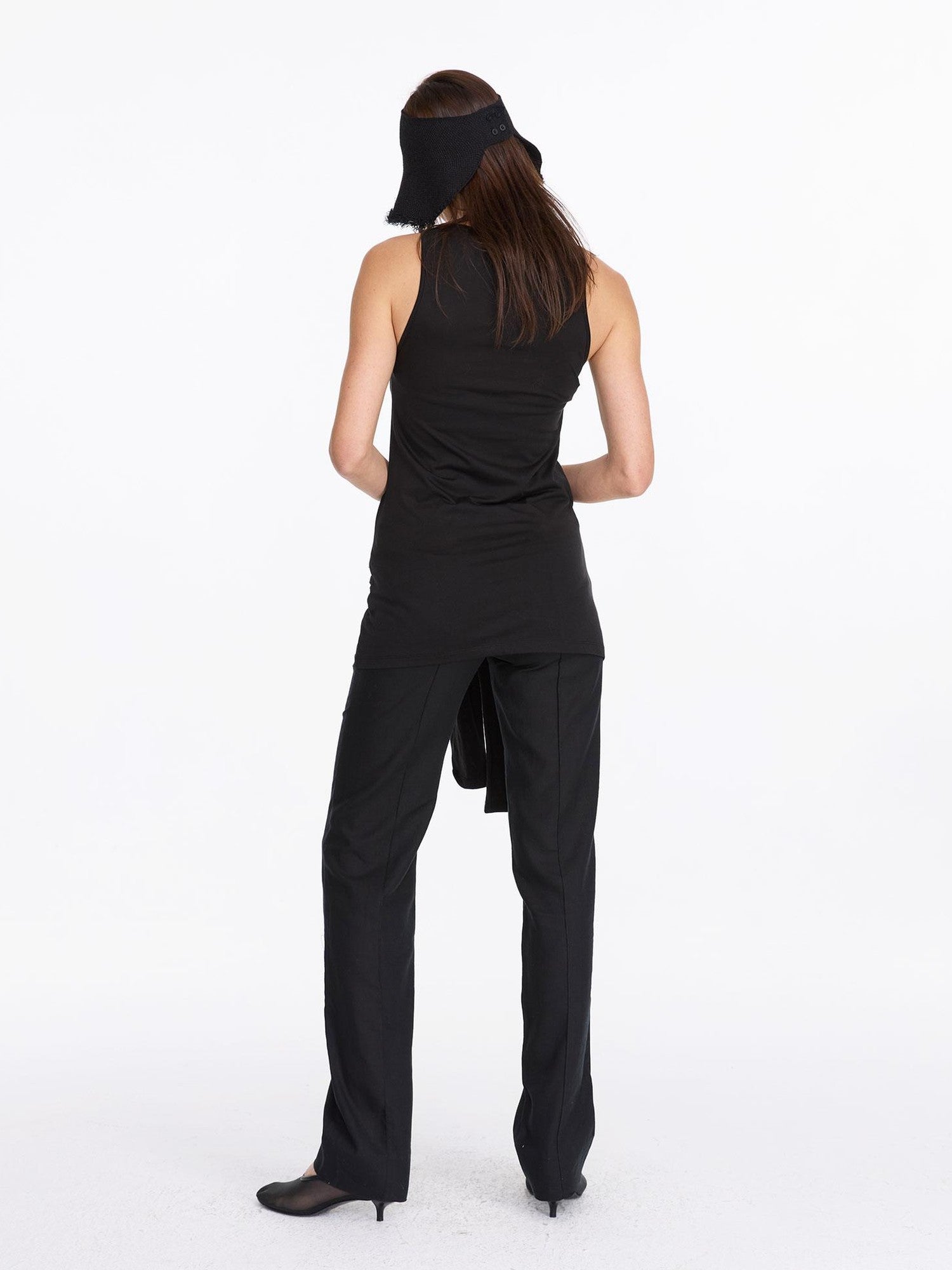 LYUOCHENG Black Asymmetrical Tie Racerback Women&