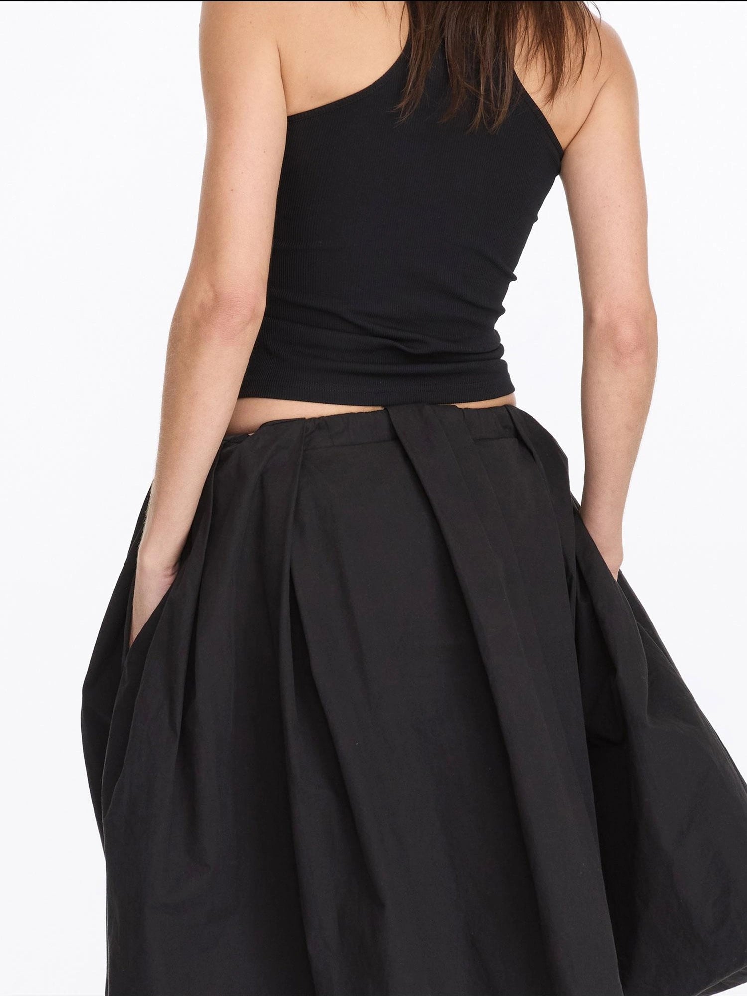LYUOCHENG Black Floral Bud A Line Skirt