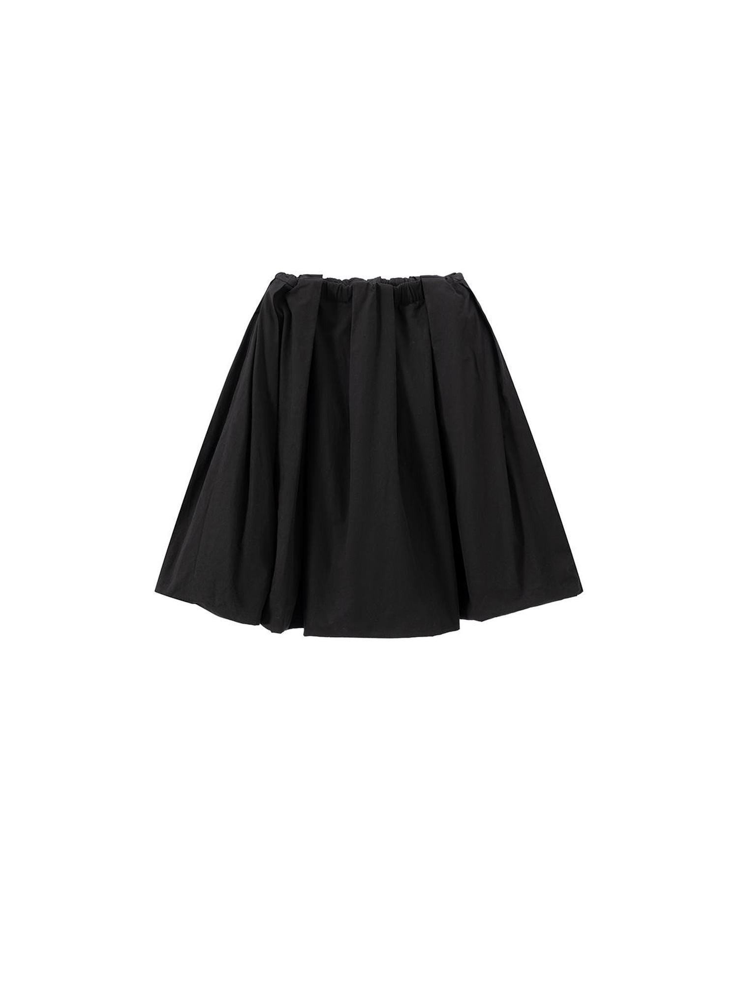 LYUOCHENG Black Floral Bud A Line Skirt