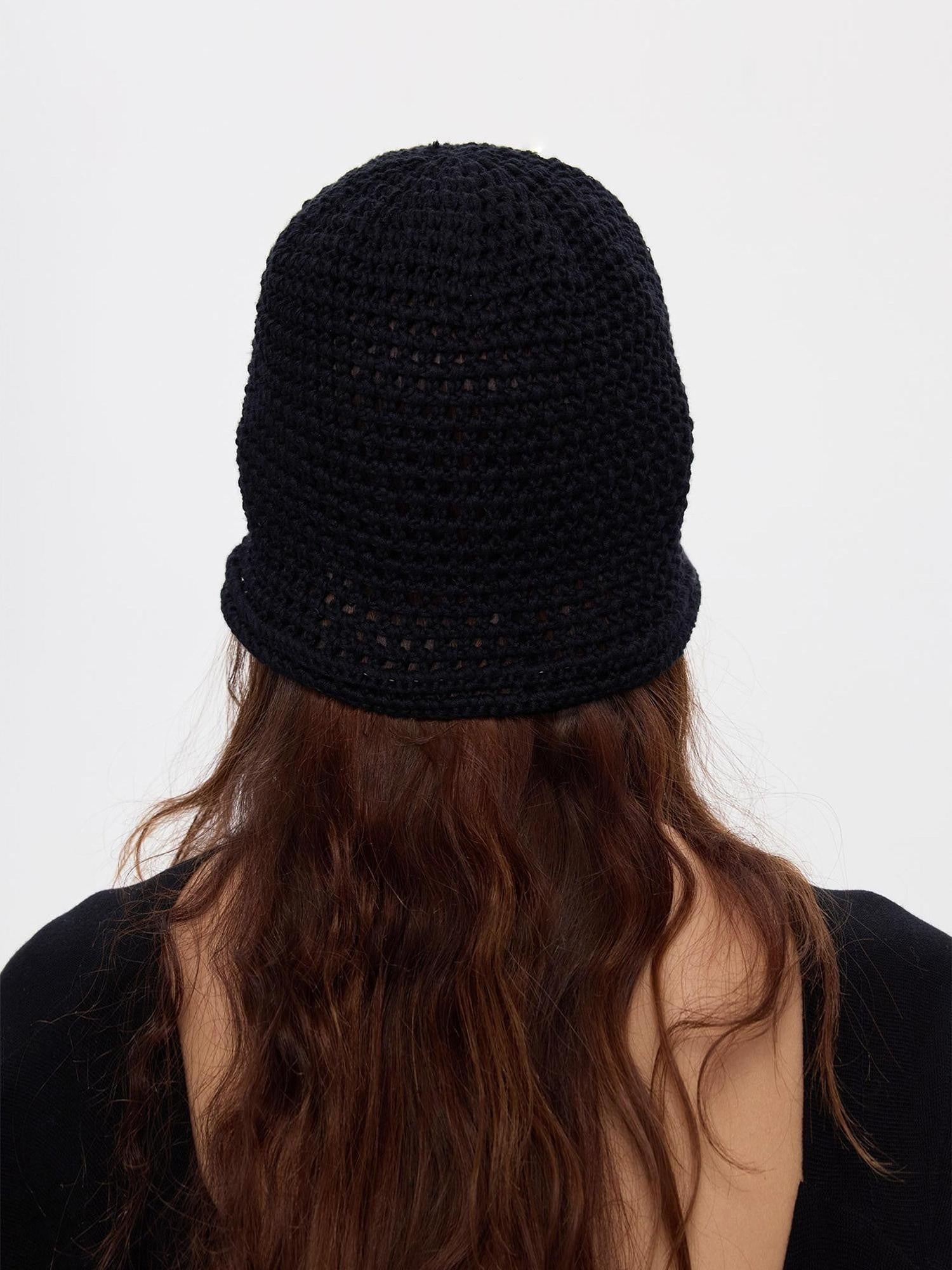 LYUOCHENG Black Openwork Knit Aluminum Wire Breathable Women&