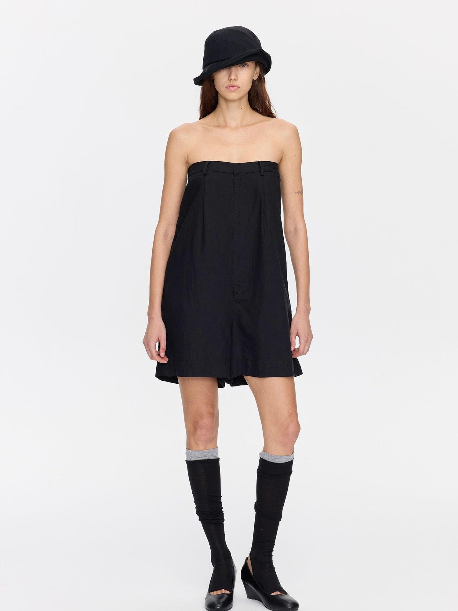 LYUOCHENG Black Solid Pocket Low Waist Loose Women&