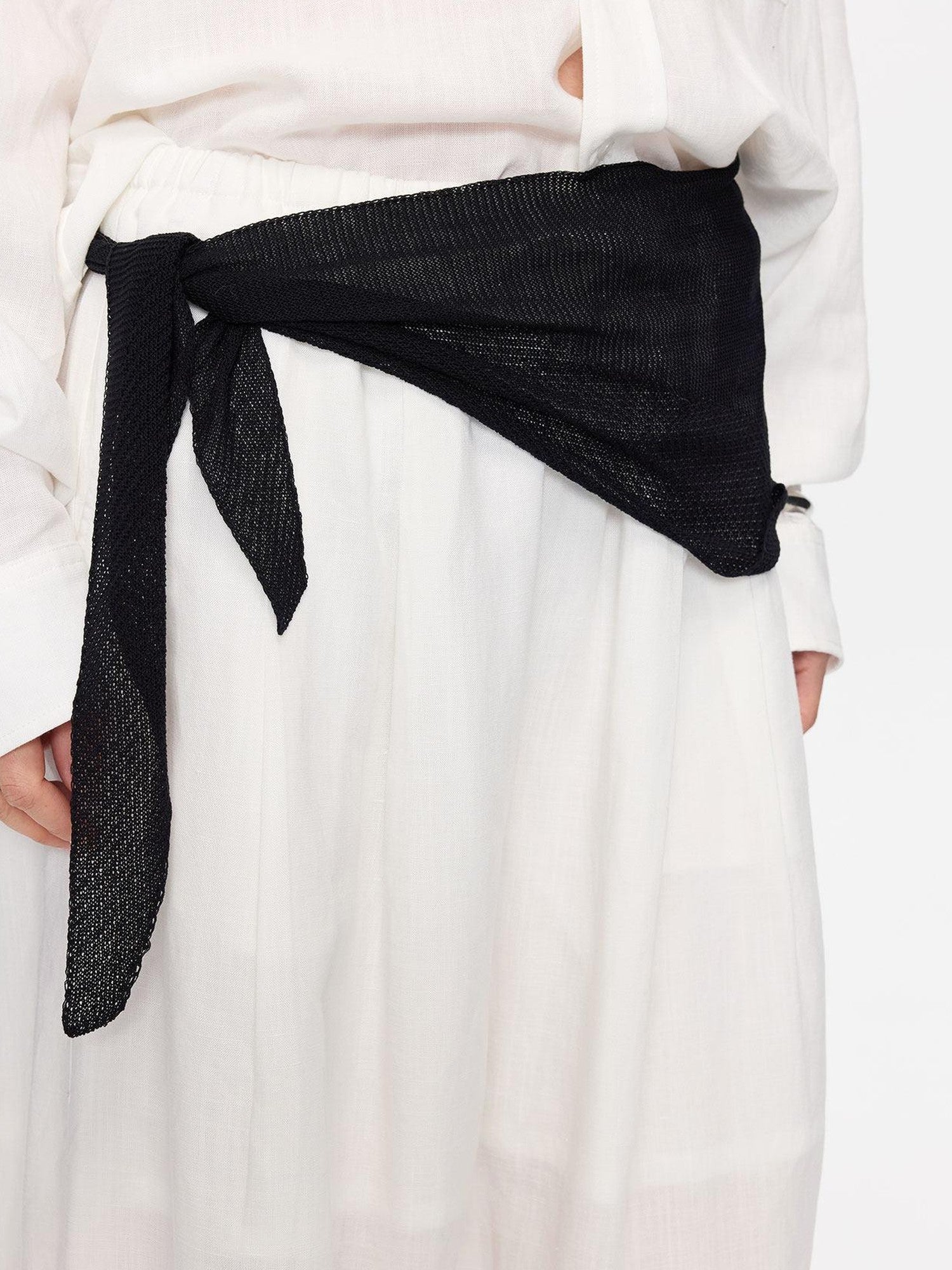 LYUOCHENG Black Solid Rectangular Lyocell Linen Casual Women&