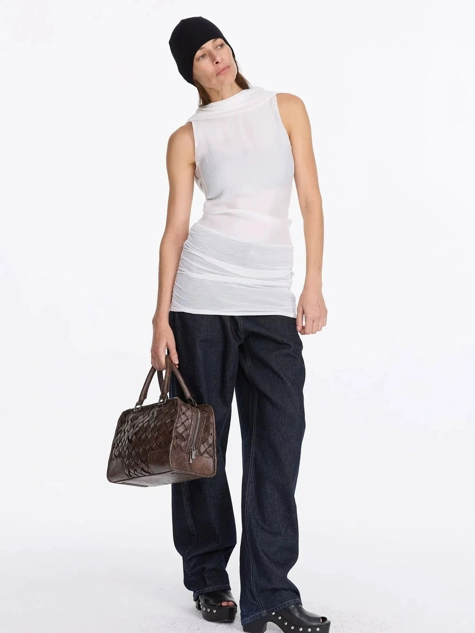 LYUOCHENG Chunky Platform Peep Toe Studded Mule Sandals