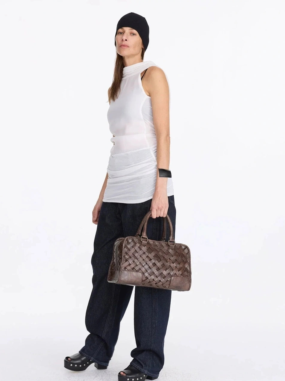 LYUOCHENG Chunky Platform Peep Toe Studded Mule Sandals