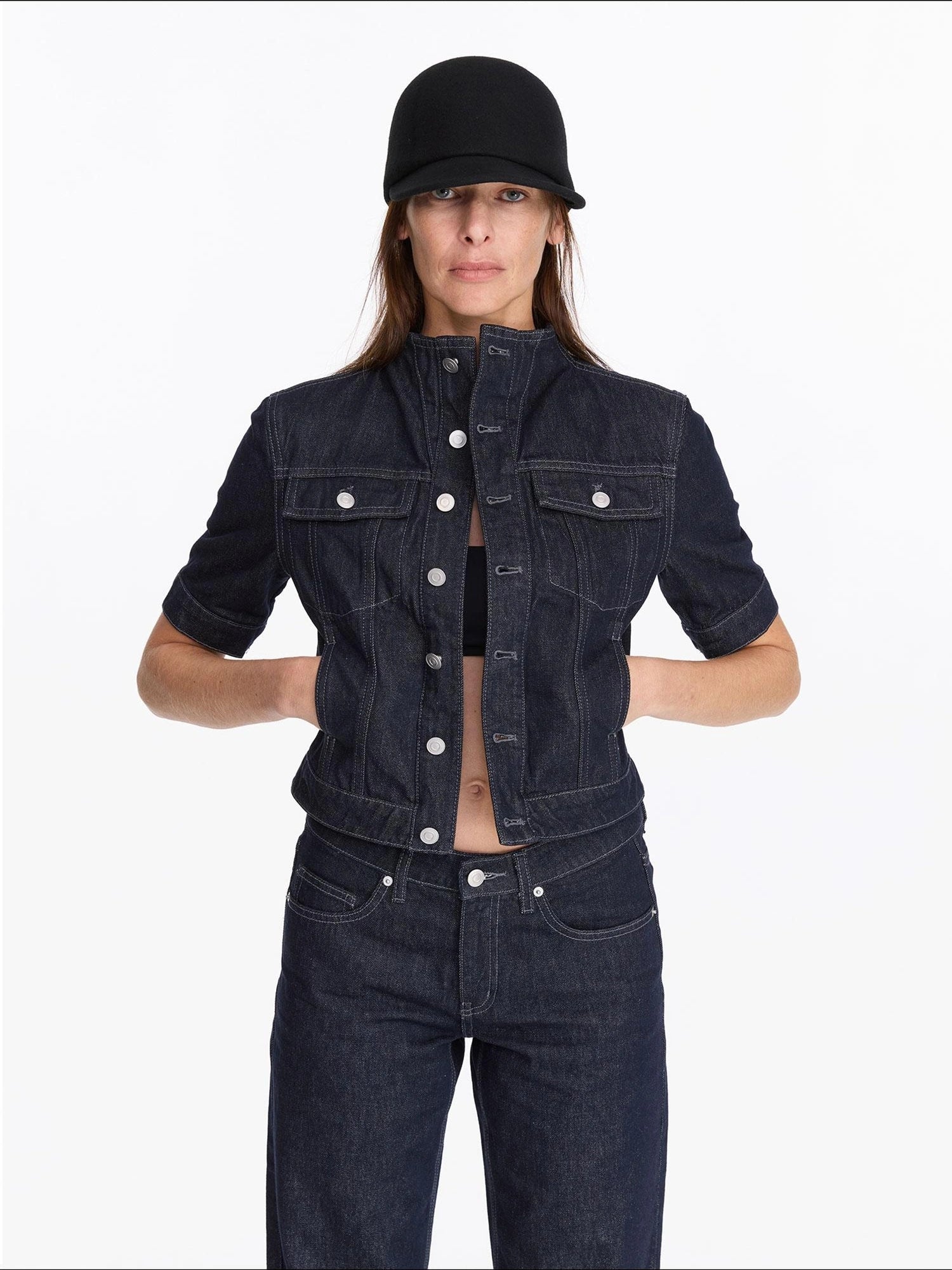 LYUOCHENG Classic Fit Raw Denim Jacket In Mid Weight Cotton