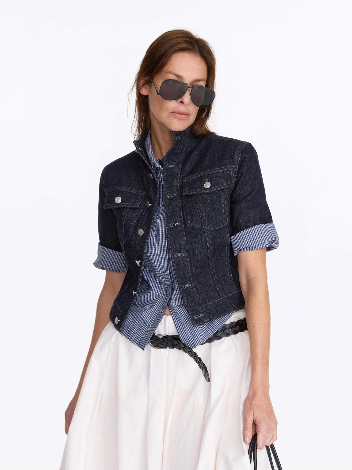 LYUOCHENG Classic Fit Raw Denim Jacket In Mid Weight Cotton