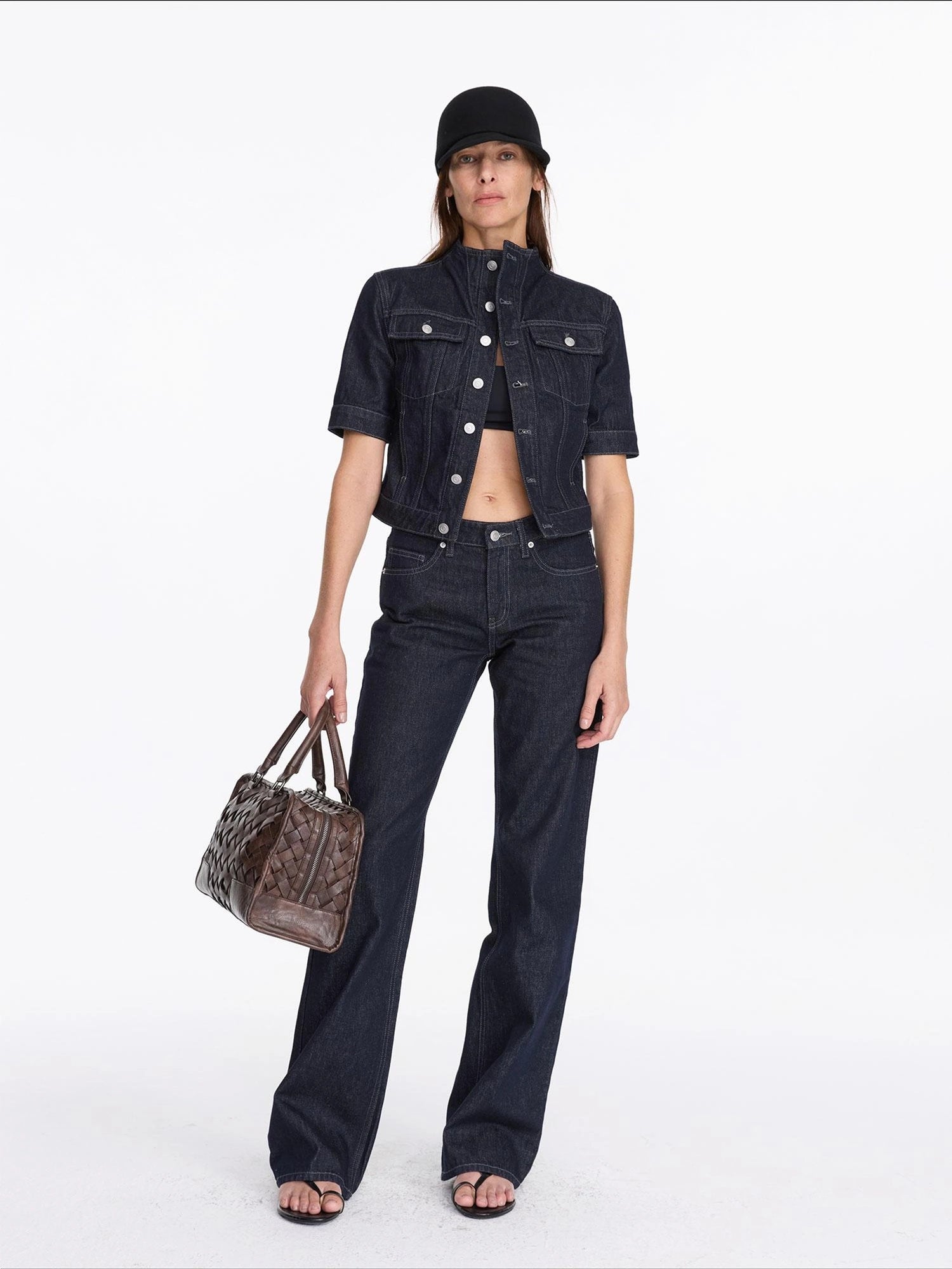 LYUOCHENG Classic Fit Raw Denim Jacket In Mid Weight Cotton