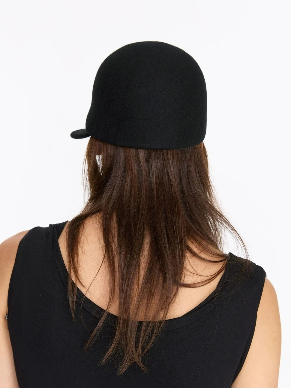 LYUOCHENG Classic Wool Felt Round Top Short Brim Riding Hat