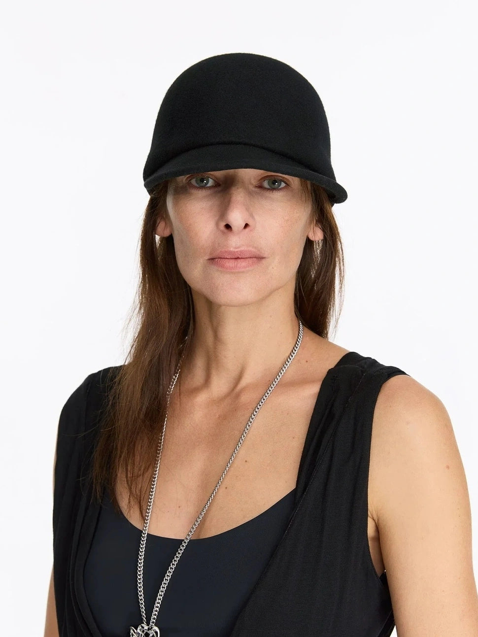 LYUOCHENG Classic Wool Felt Round Top Short Brim Riding Hat