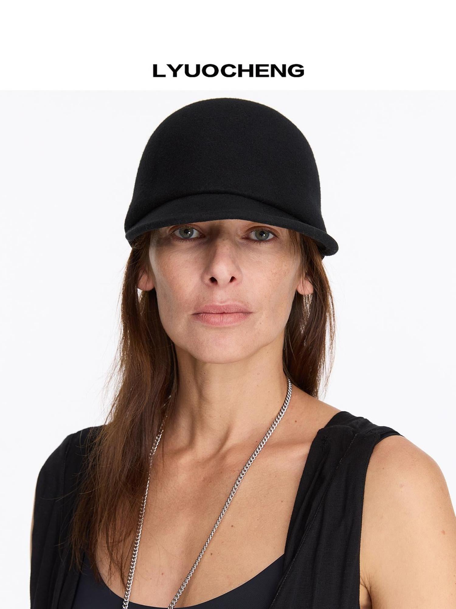 LYUOCHENG Classic Wool Short Brim Equestrian Derby Hat