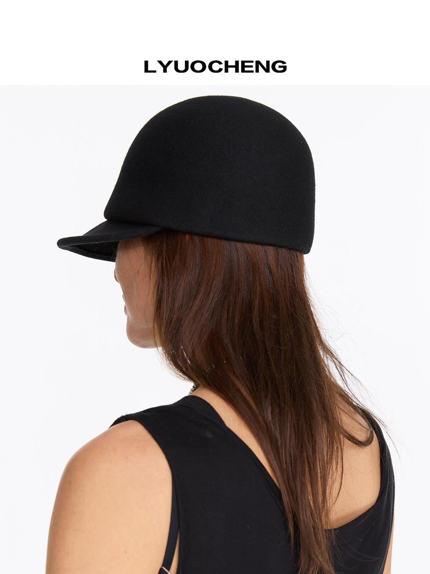 LYUOCHENG Classic Wool Short Brim Equestrian Derby Hat