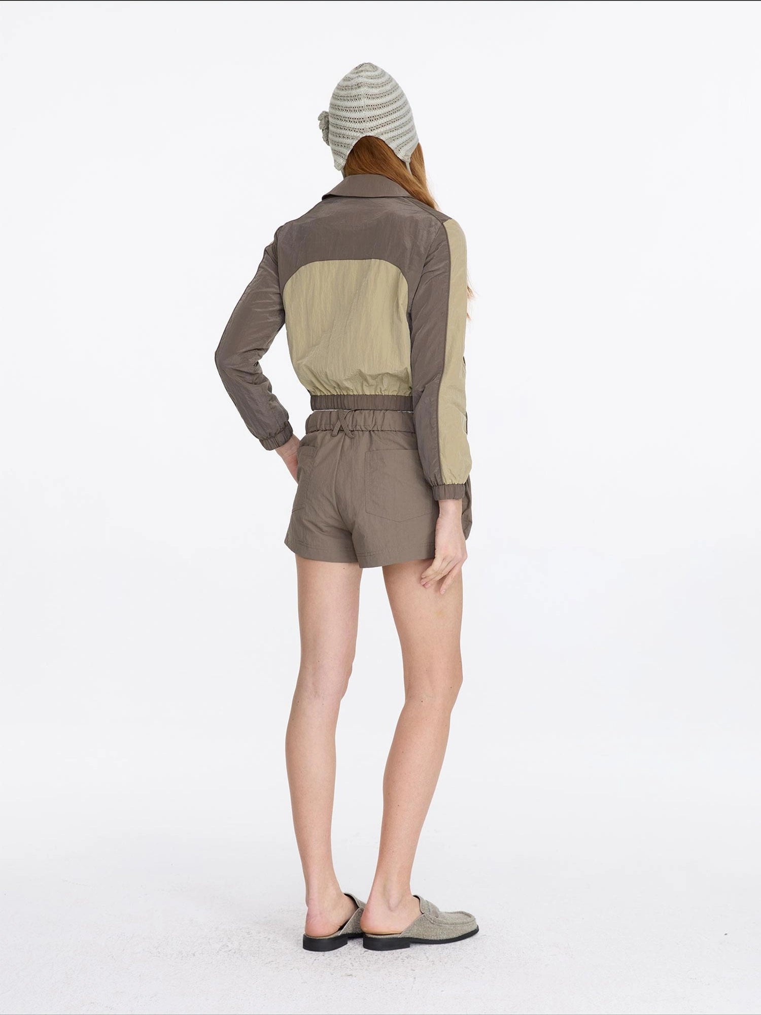 LYUOCHENG Color Block Nylon Zip Jacket