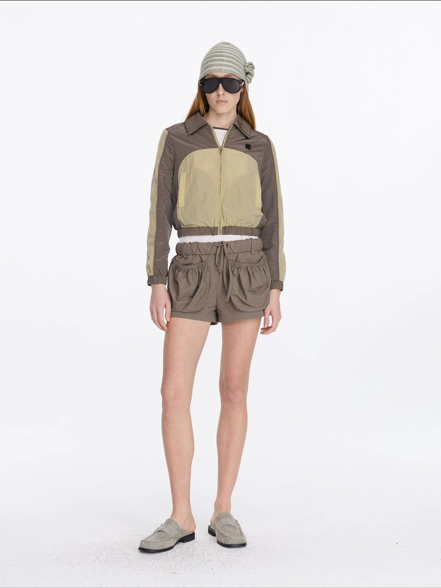 LYUOCHENG Color Block Nylon Zip Jacket