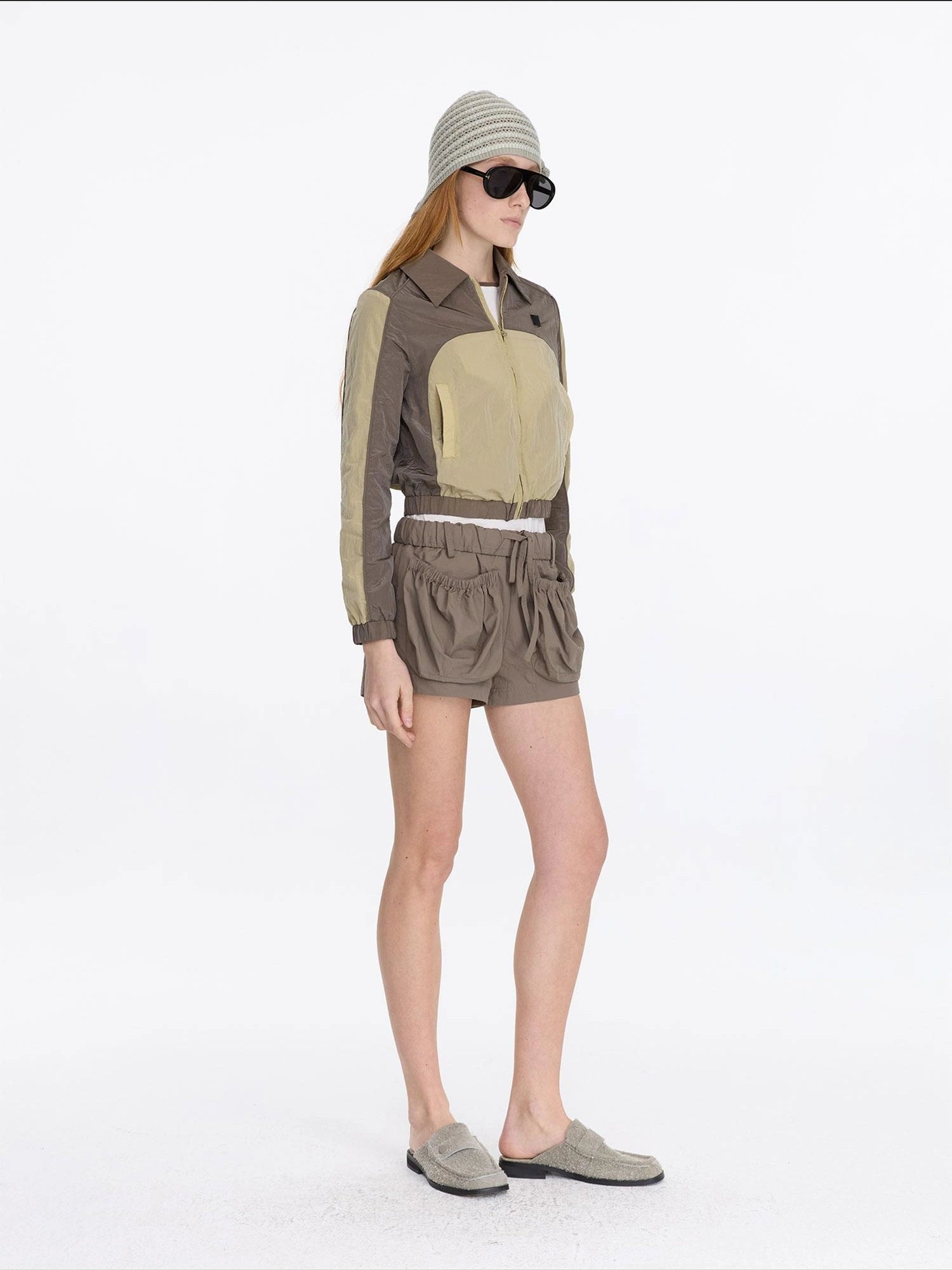 LYUOCHENG Color Block Nylon Zip Jacket