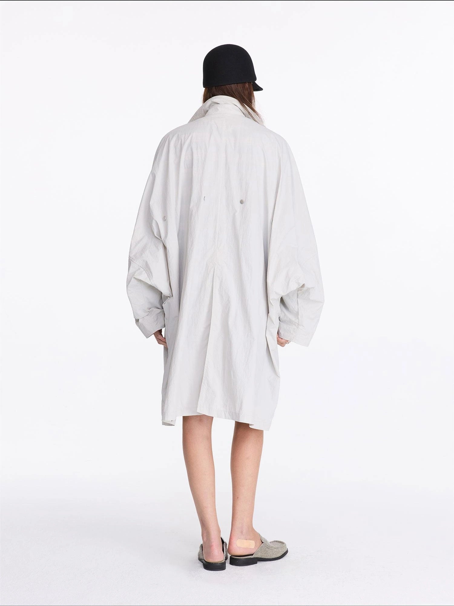 LYUOCHENG Convertible Nylon Trench Coat With Adjustable Length