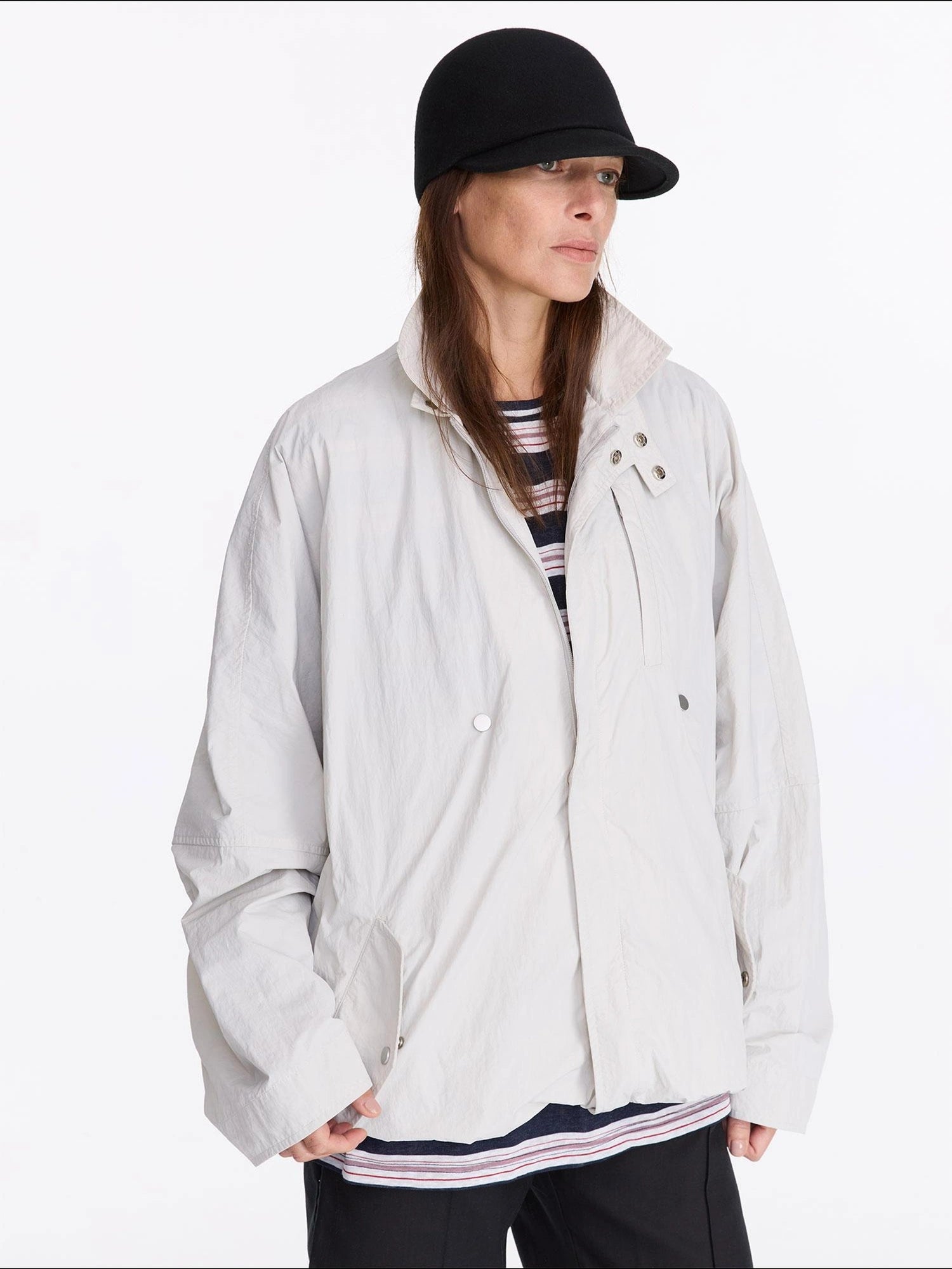 LYUOCHENG Convertible Nylon Trench Coat With Adjustable Length