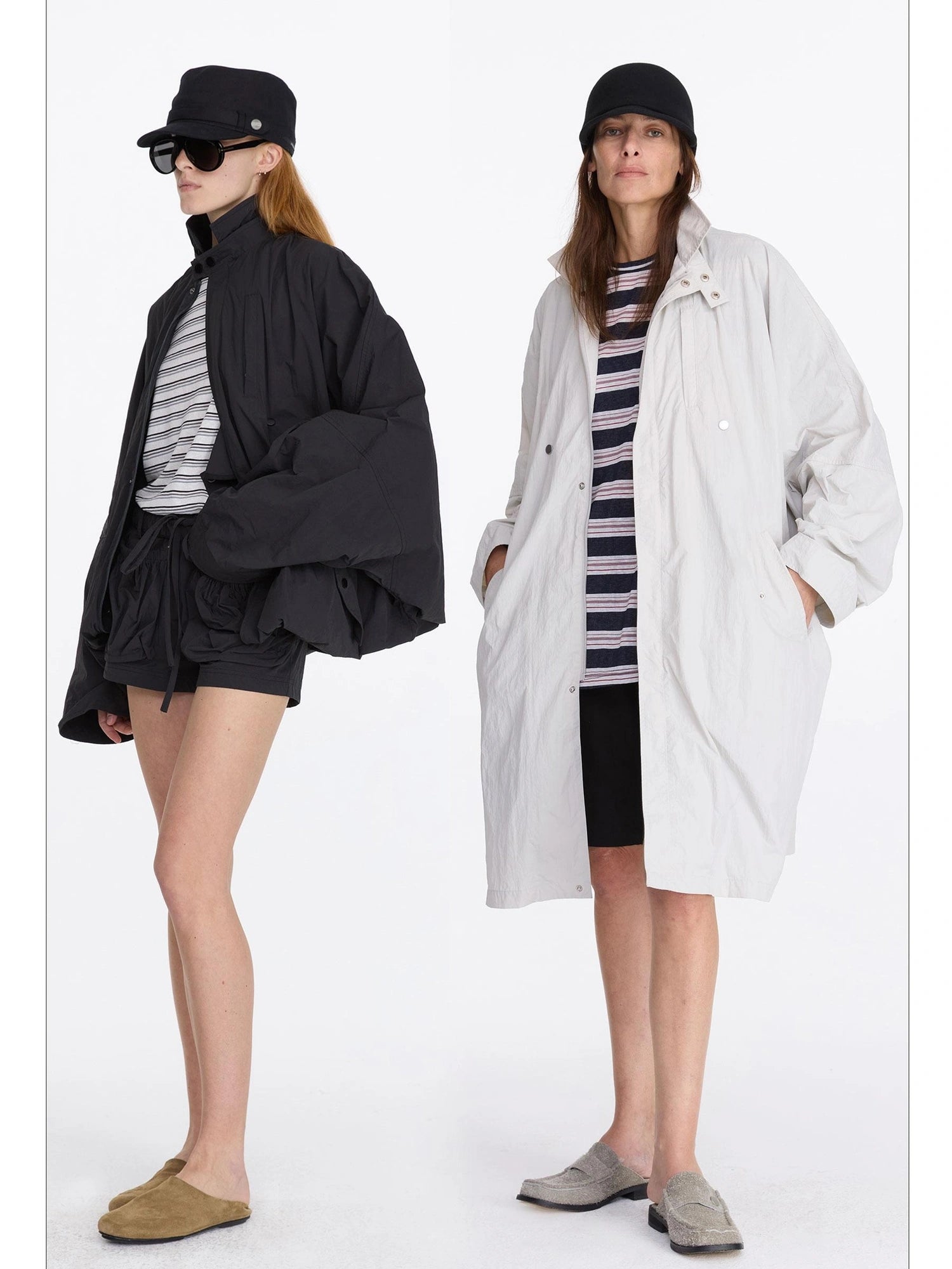 LYUOCHENG Convertible Nylon Trench Coat With Adjustable Length