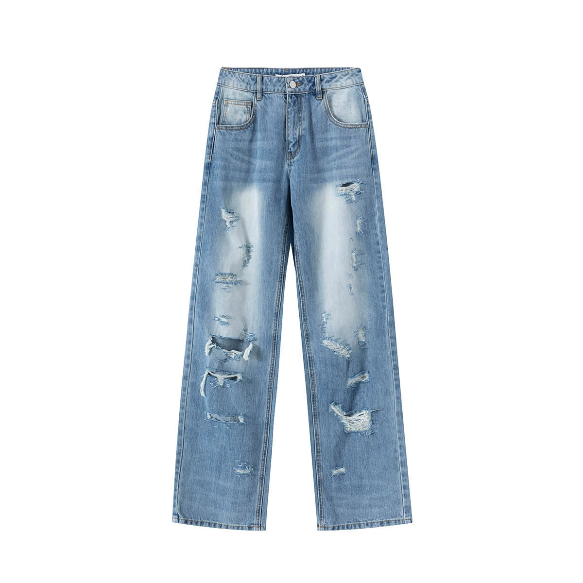 LYUOCHENG_Distressed_Light_Blue_High_Waist_Straight_Leg_Jeans_MISSTT