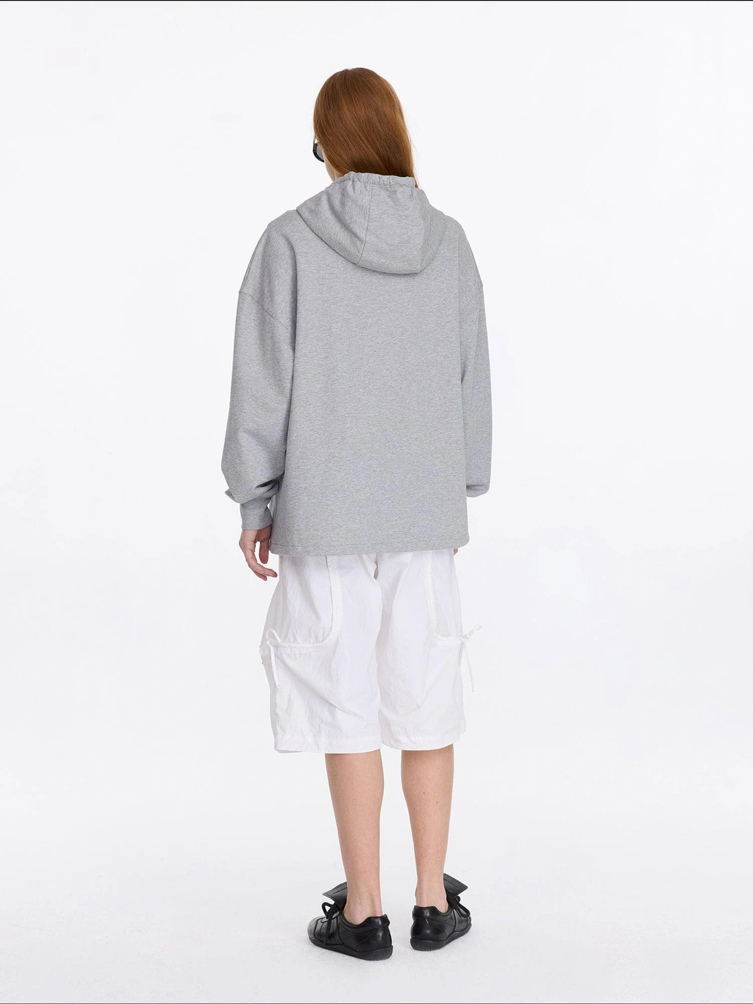 LYUOCHENG Drawstring Hooded Zip Up Knit Sweatshirt