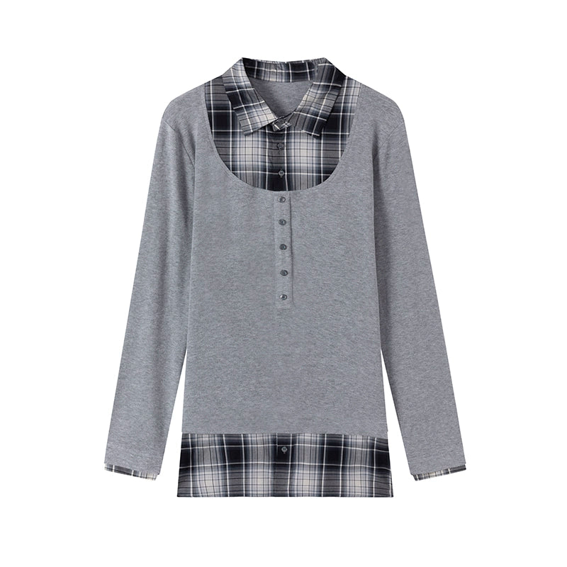 LYUOCHENG_Early_Autumn_Checkerboard_Pattern_Two_Tone_Knit_Polo_MISSTT