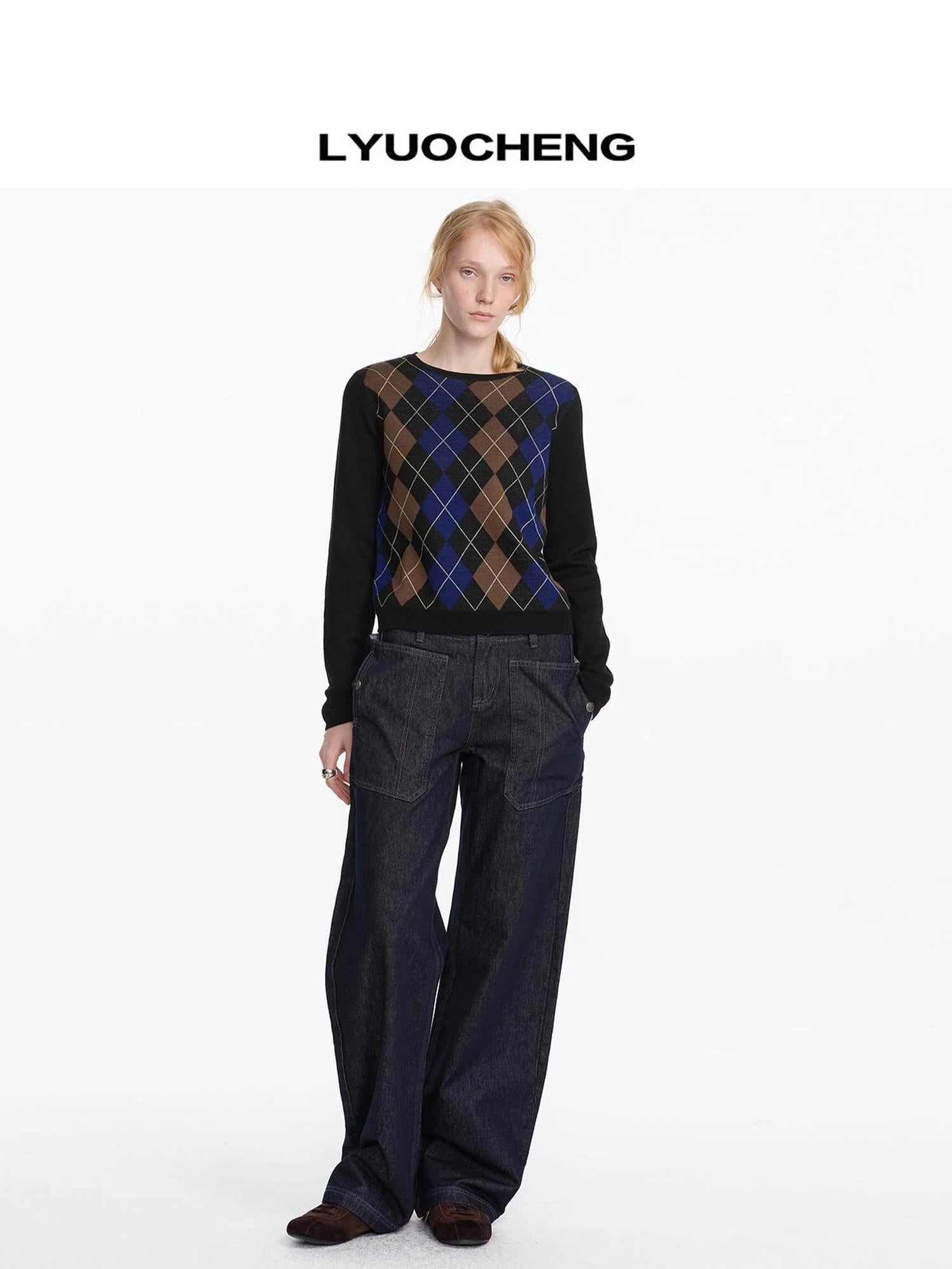 Early Autumn Relaxed Raw Denim Cargo Wide Leg Jeans