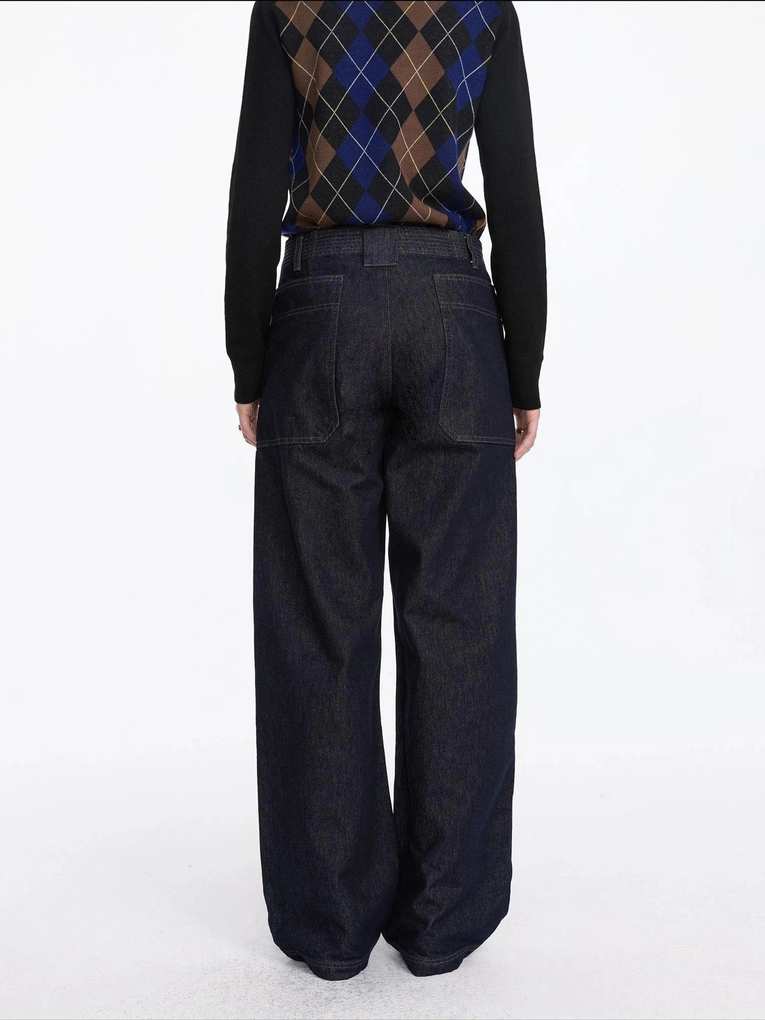 Early Autumn Relaxed Raw Denim Cargo Wide Leg Jeans