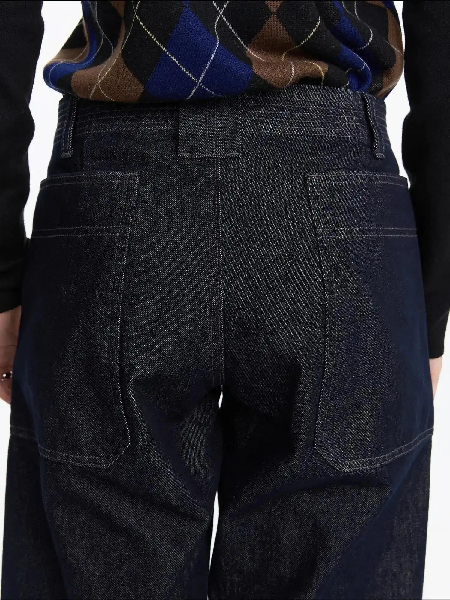 Early Autumn Relaxed Raw Denim Cargo Wide Leg Jeans