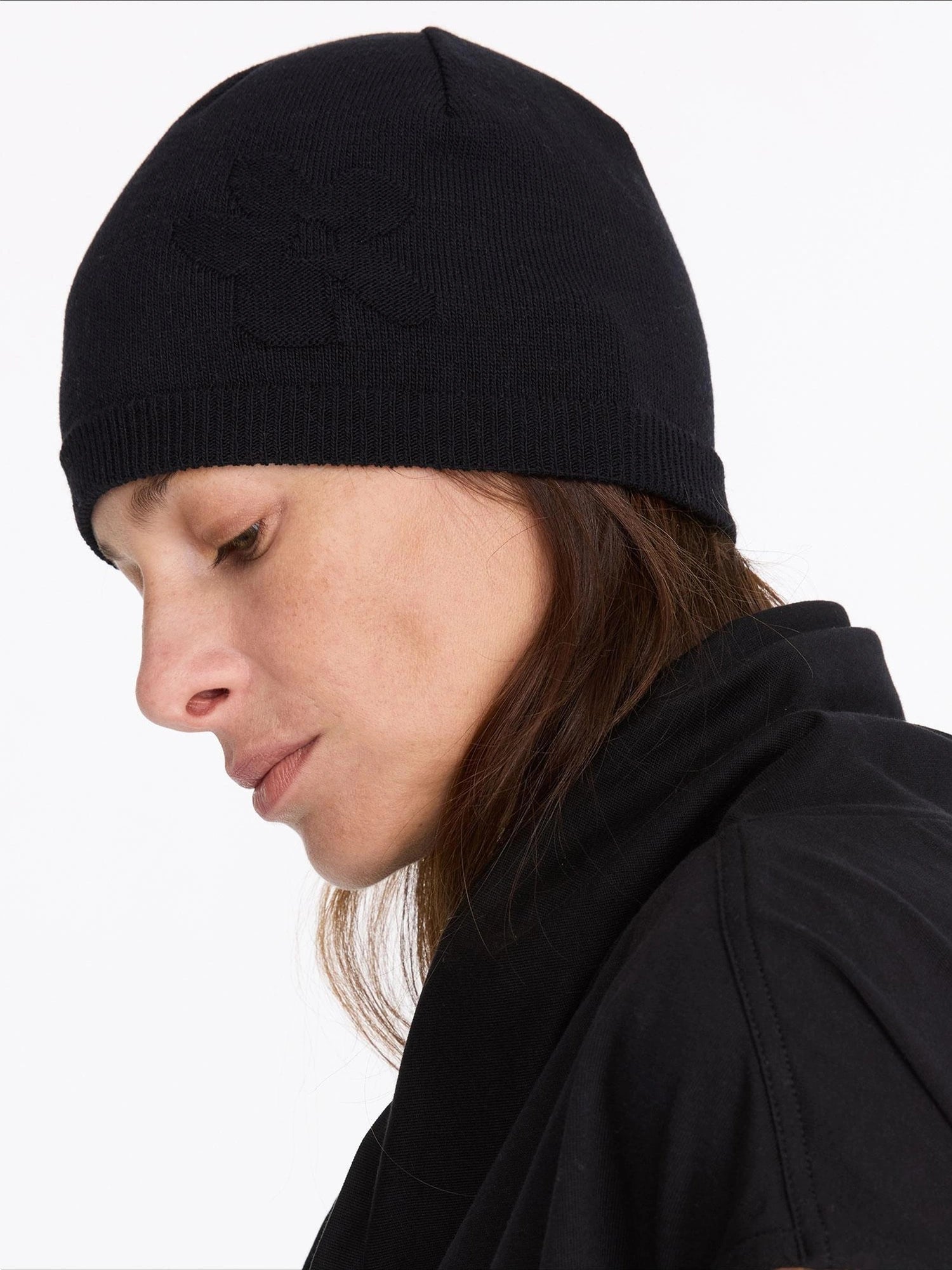 LYUOCHENG Floral Knit Beret Hat Black