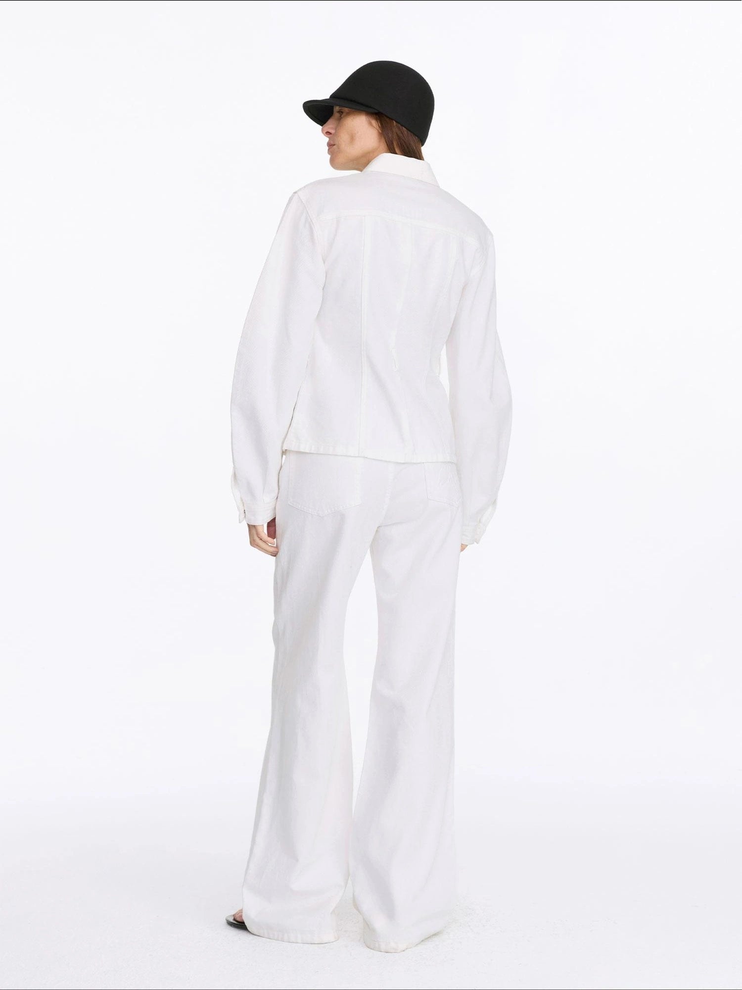 Floral Print White Straight Leg Jeans