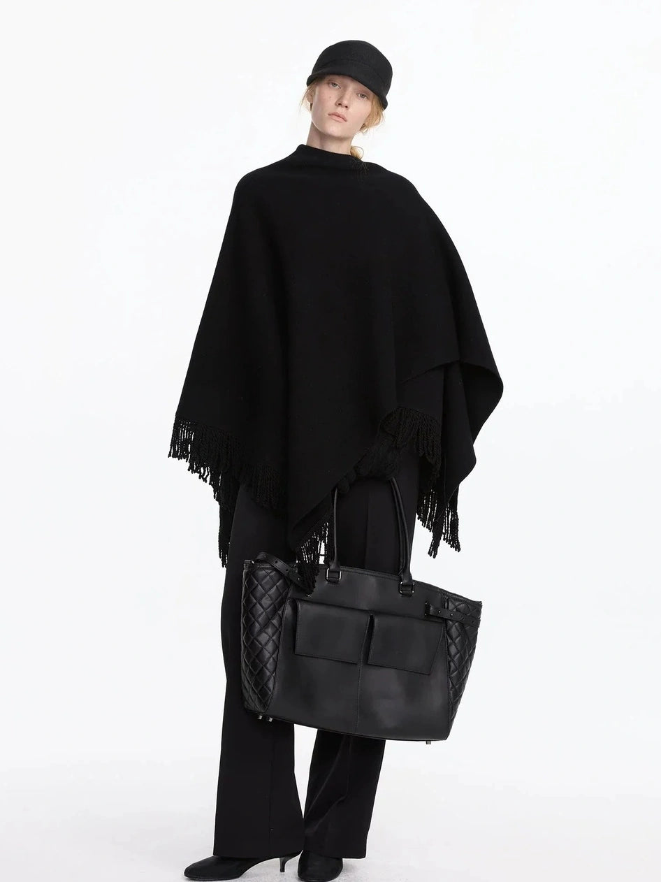 LYUOCHENG Fringed Wool Shawl Wrap