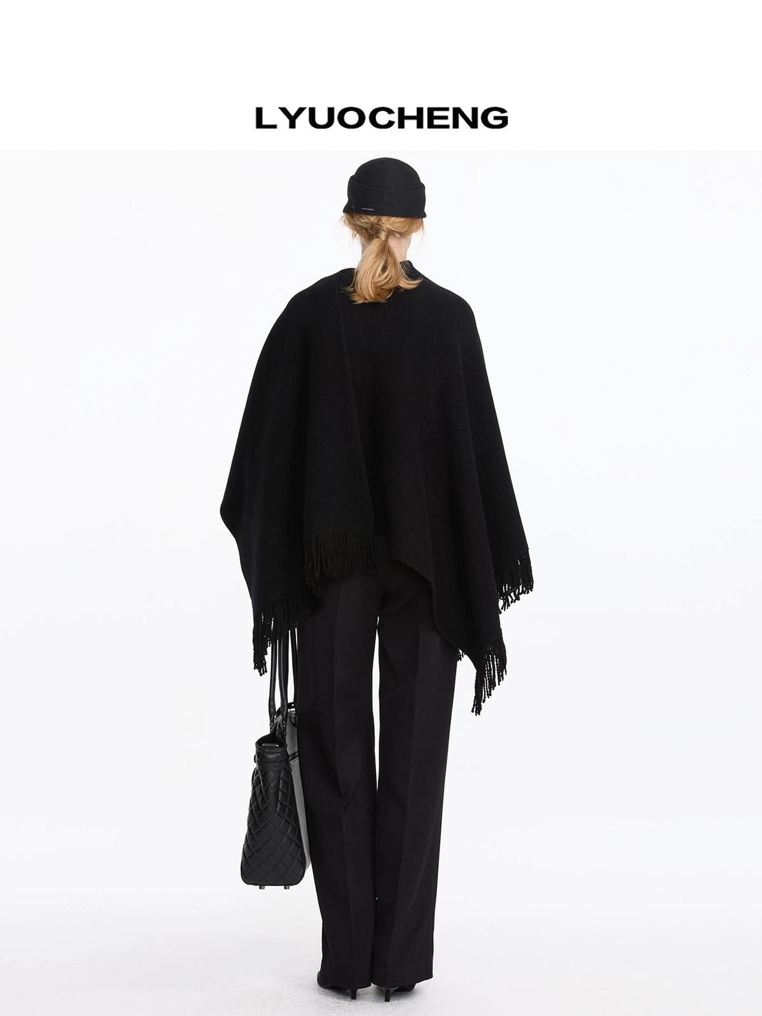 LYUOCHENG Fringed Wool Shawl Wrap