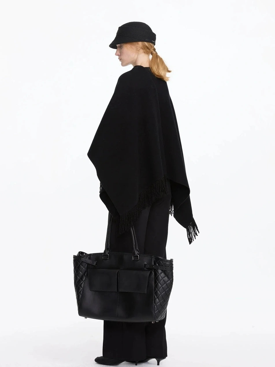 LYUOCHENG Fringed Wool Shawl Wrap