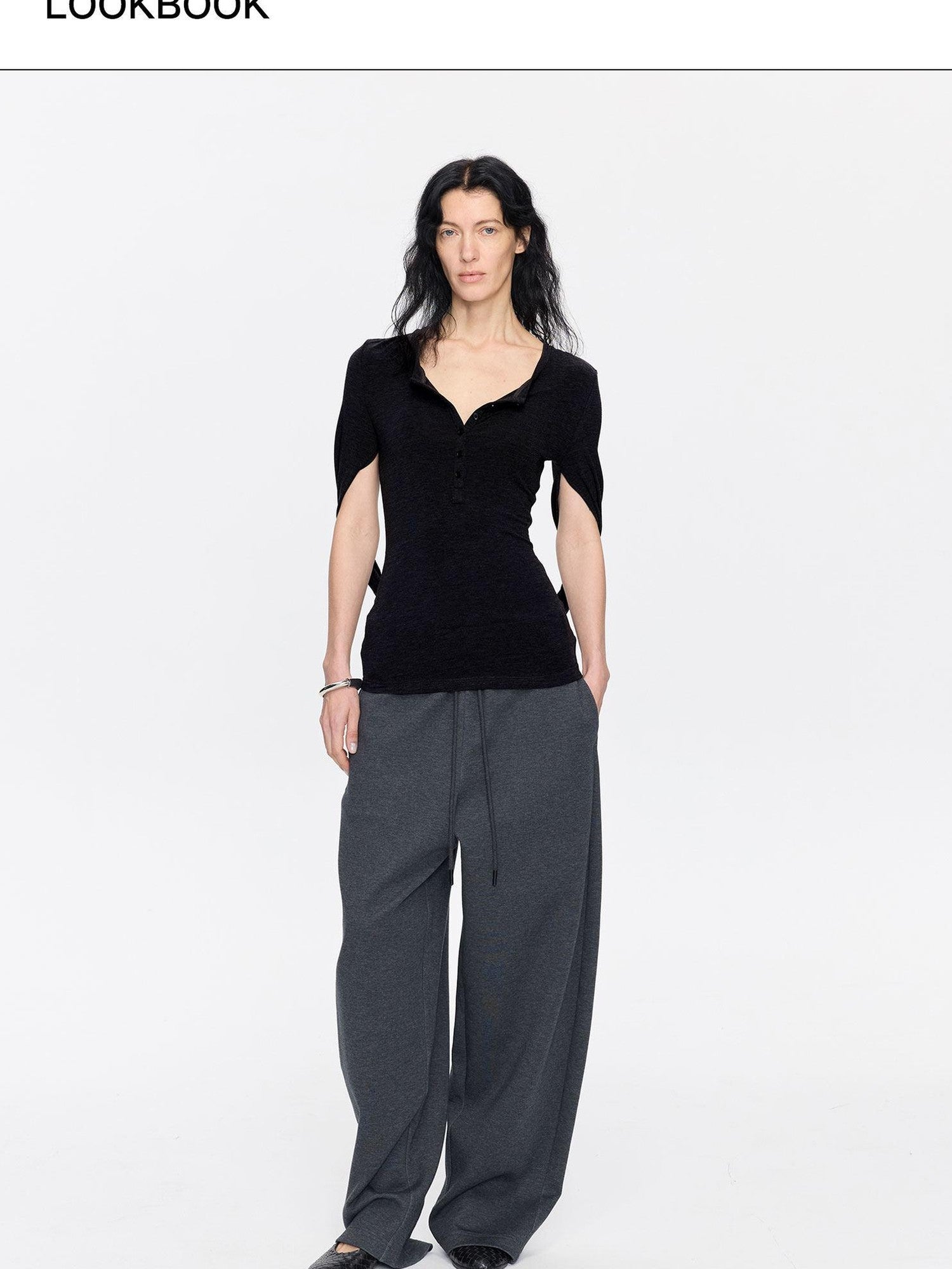 LYUOCHENG Henley Raglan Fitted Casual Women&