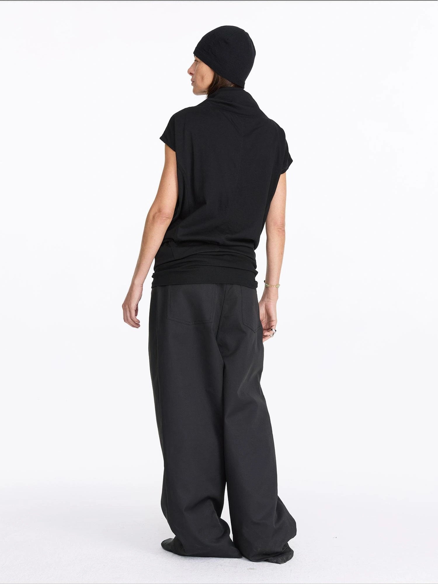 LYUOCHENG High Neck Longline Relaxed Coat