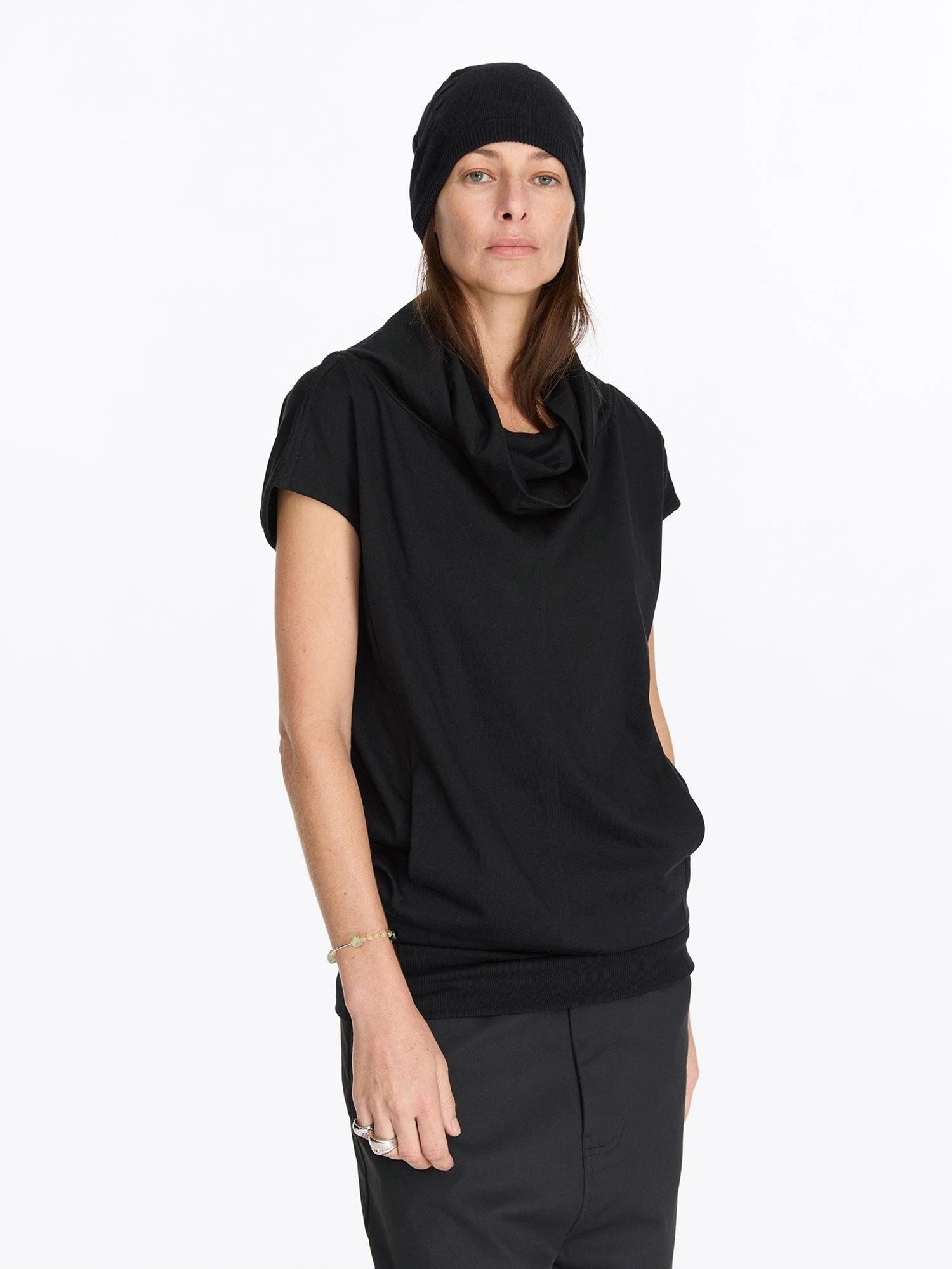 LYUOCHENG High Neck Longline Relaxed Coat