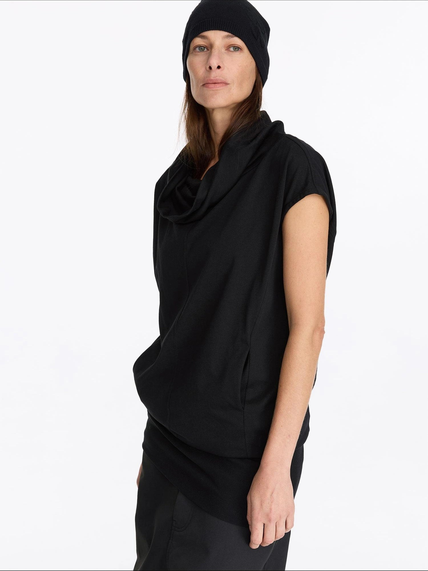 LYUOCHENG High Neck Longline Relaxed Coat