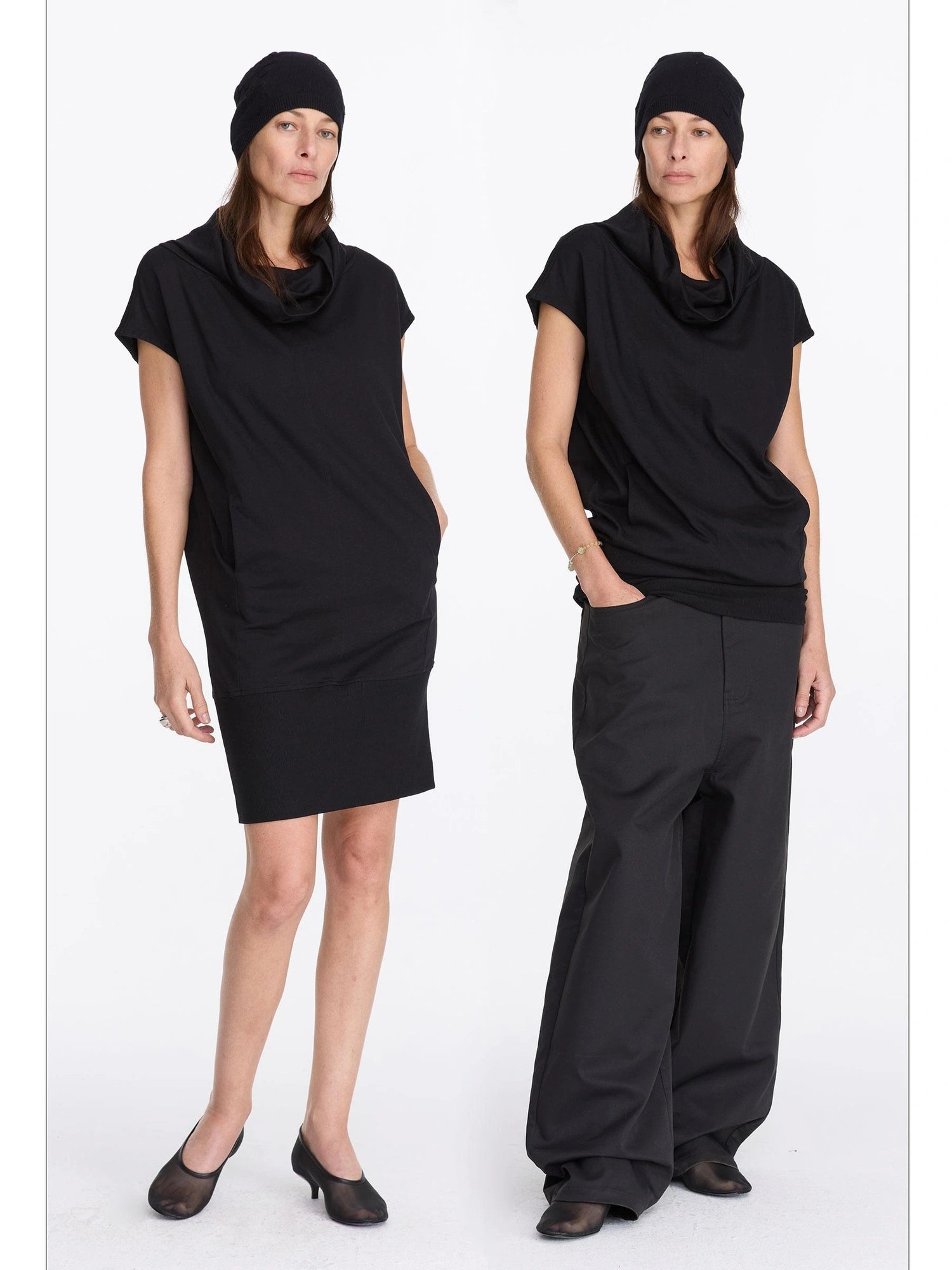 LYUOCHENG High Neck Longline Relaxed Coat