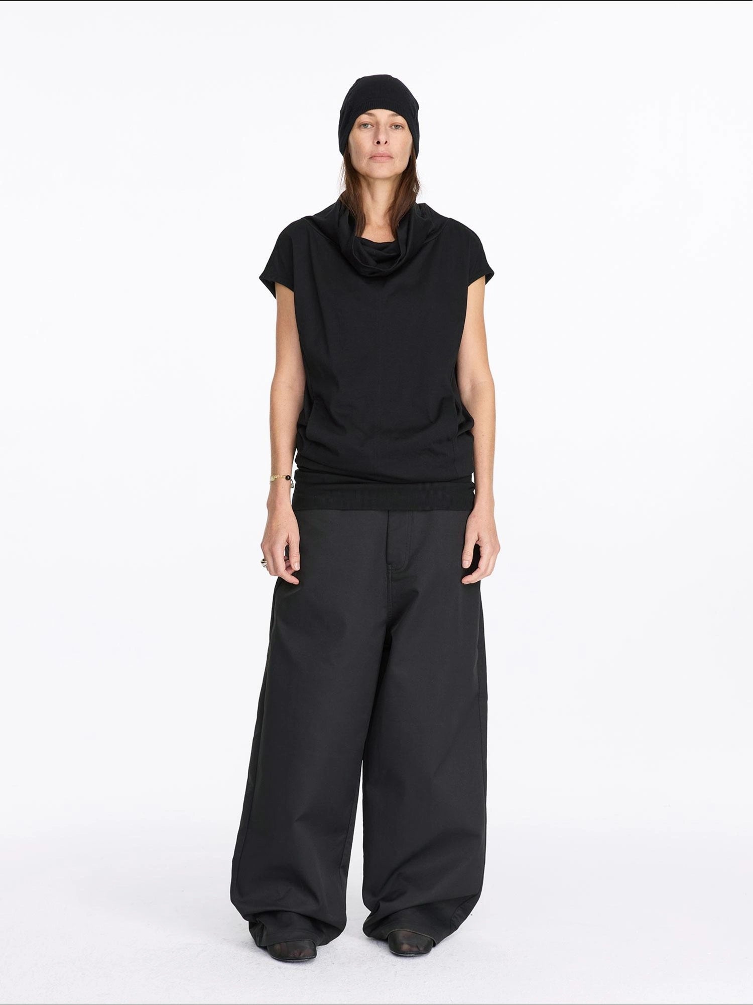 LYUOCHENG High Neck Longline Relaxed Coat