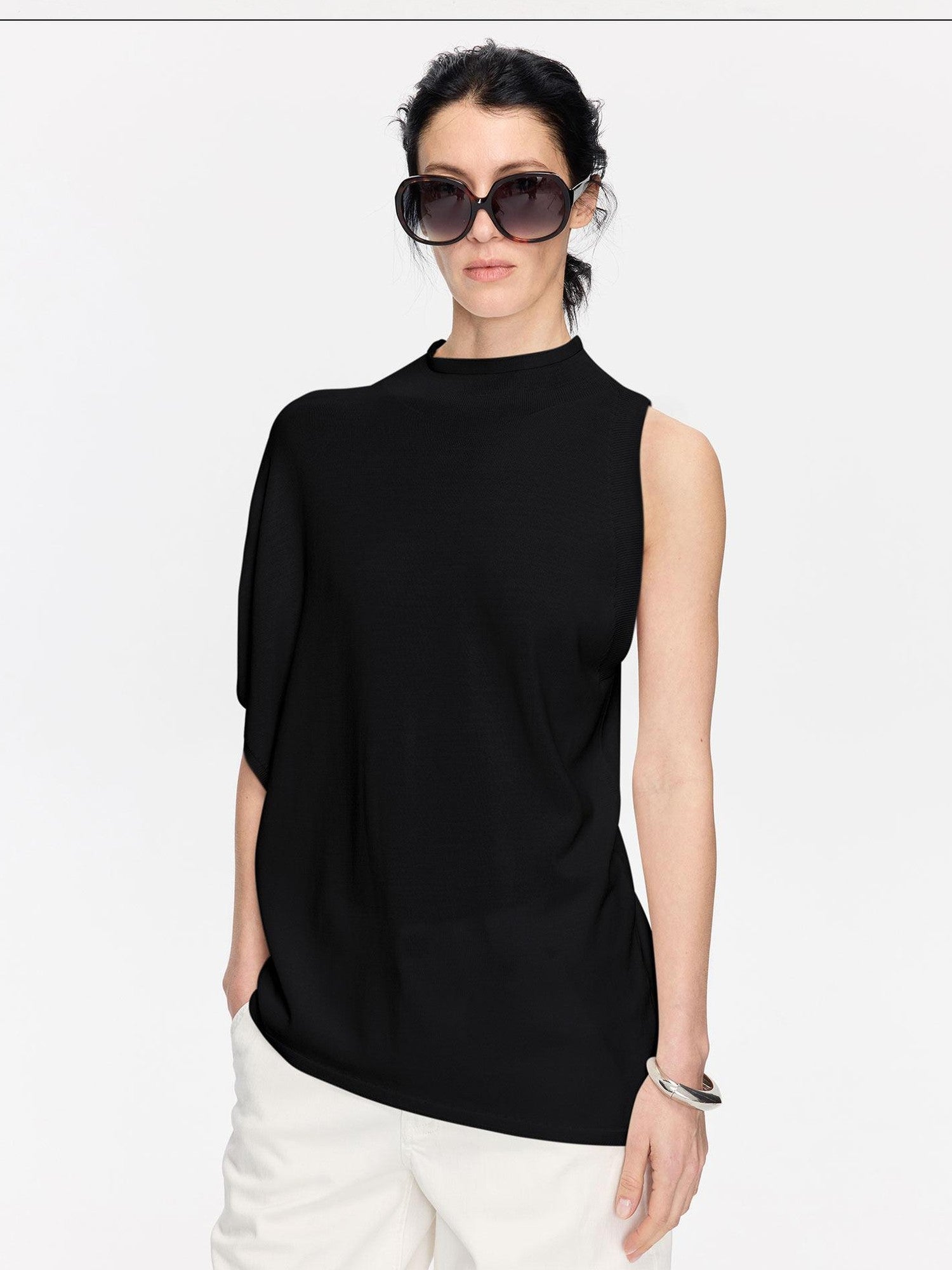 LYUOCHENG Irregular Anti Pilling Knit Batwing Women&