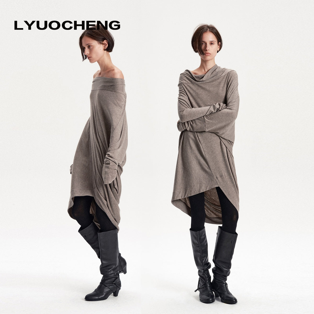 LYUOCHENG_Irregular_Draped_One_Shoulder_Women&