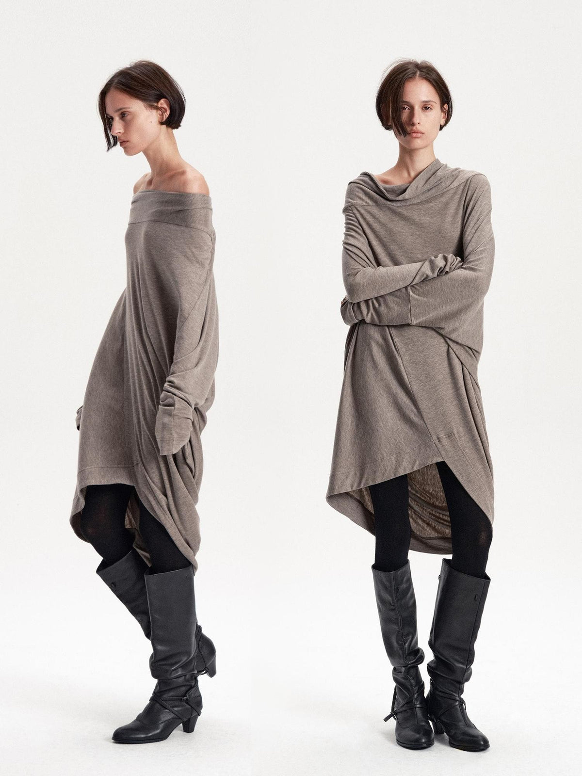 LYUOCHENG Irregular Draped One Shoulder Women&