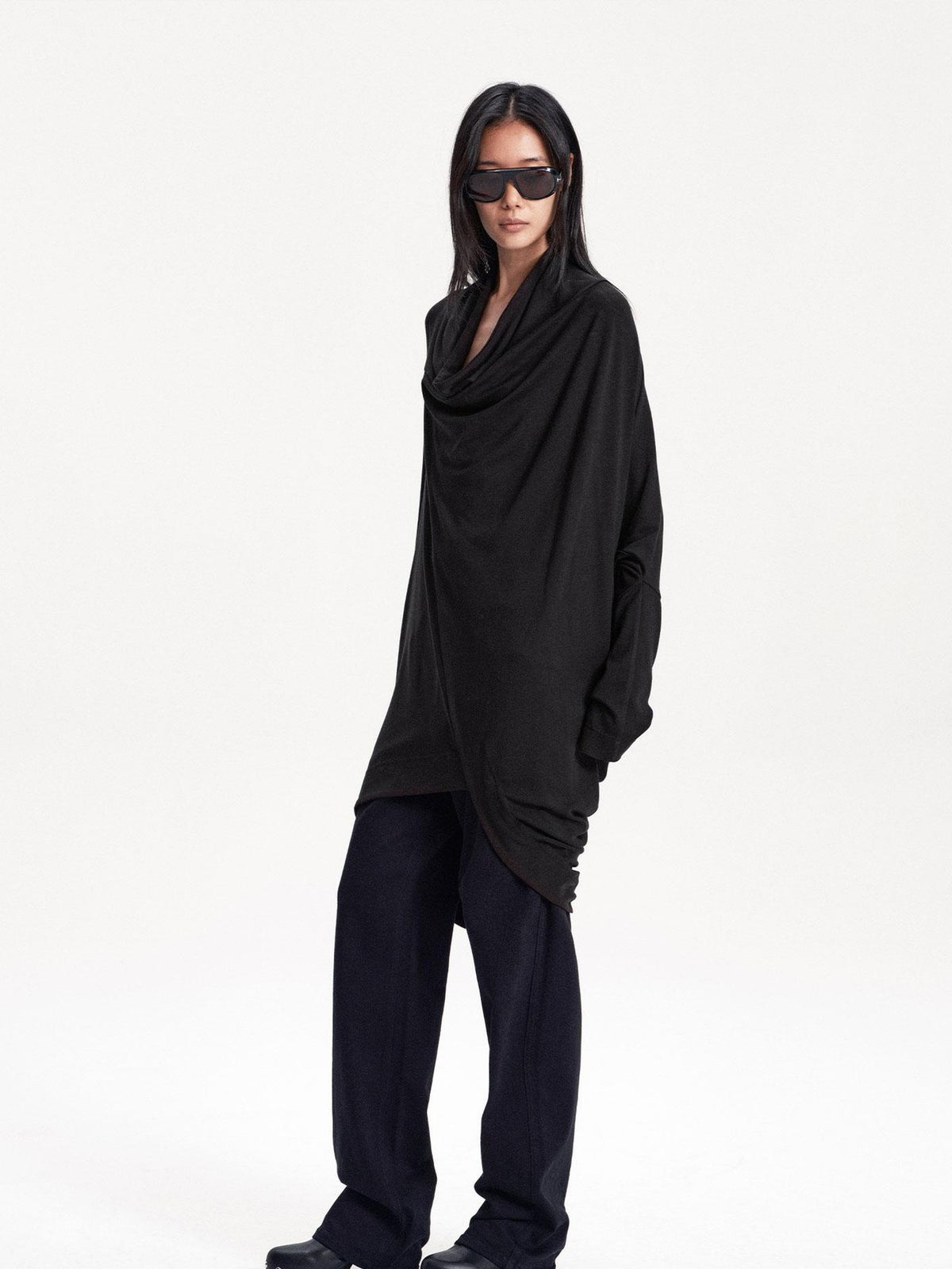 LYUOCHENG Irregular Draped One Shoulder Women&