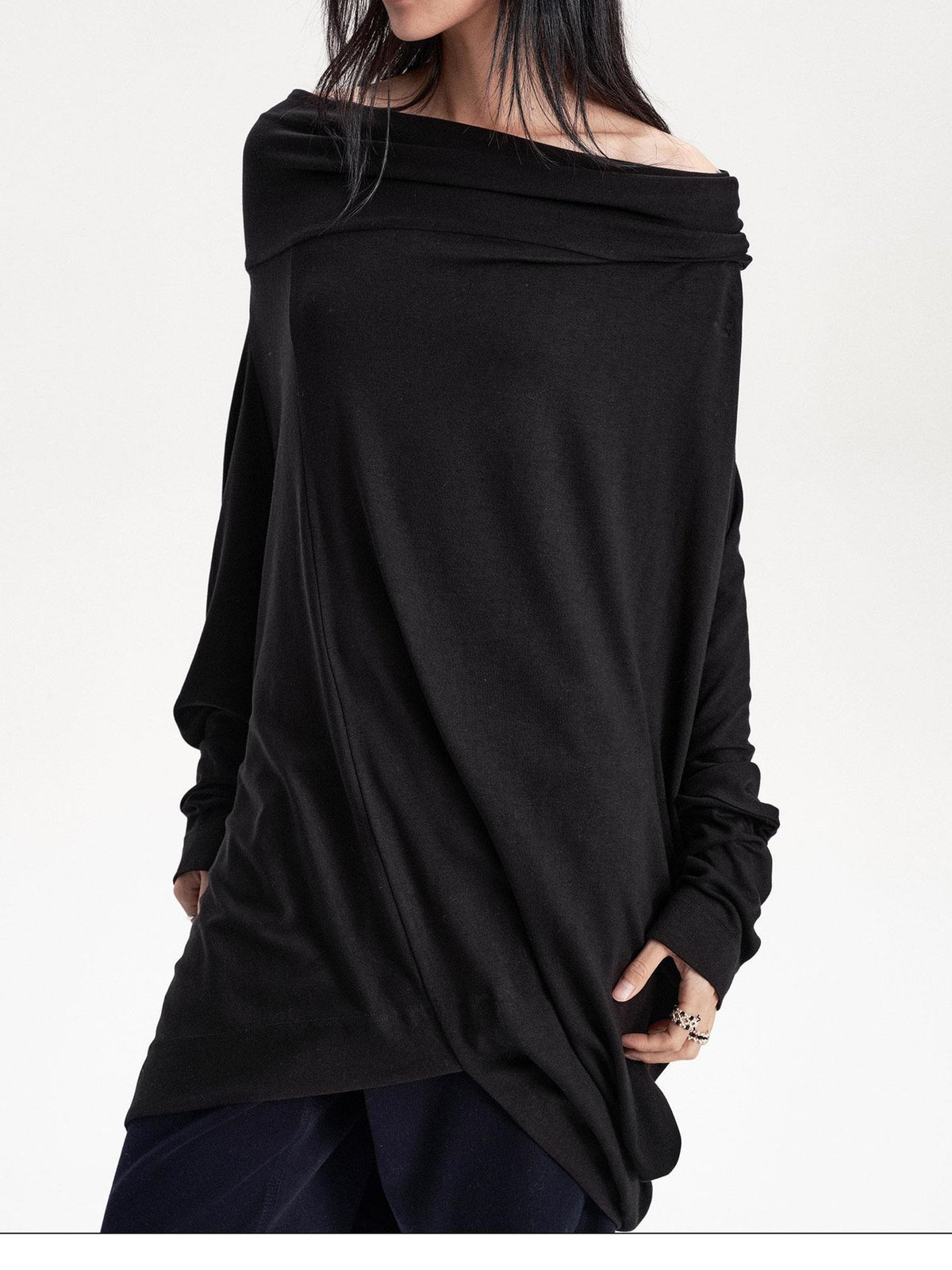 LYUOCHENG Irregular Draped One Shoulder Women&