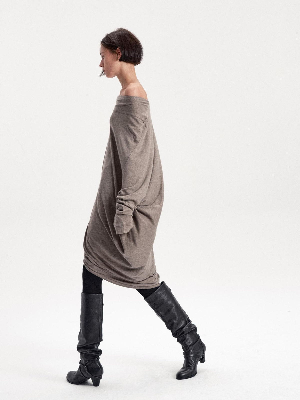 LYUOCHENG Irregular Draped One Shoulder Women&