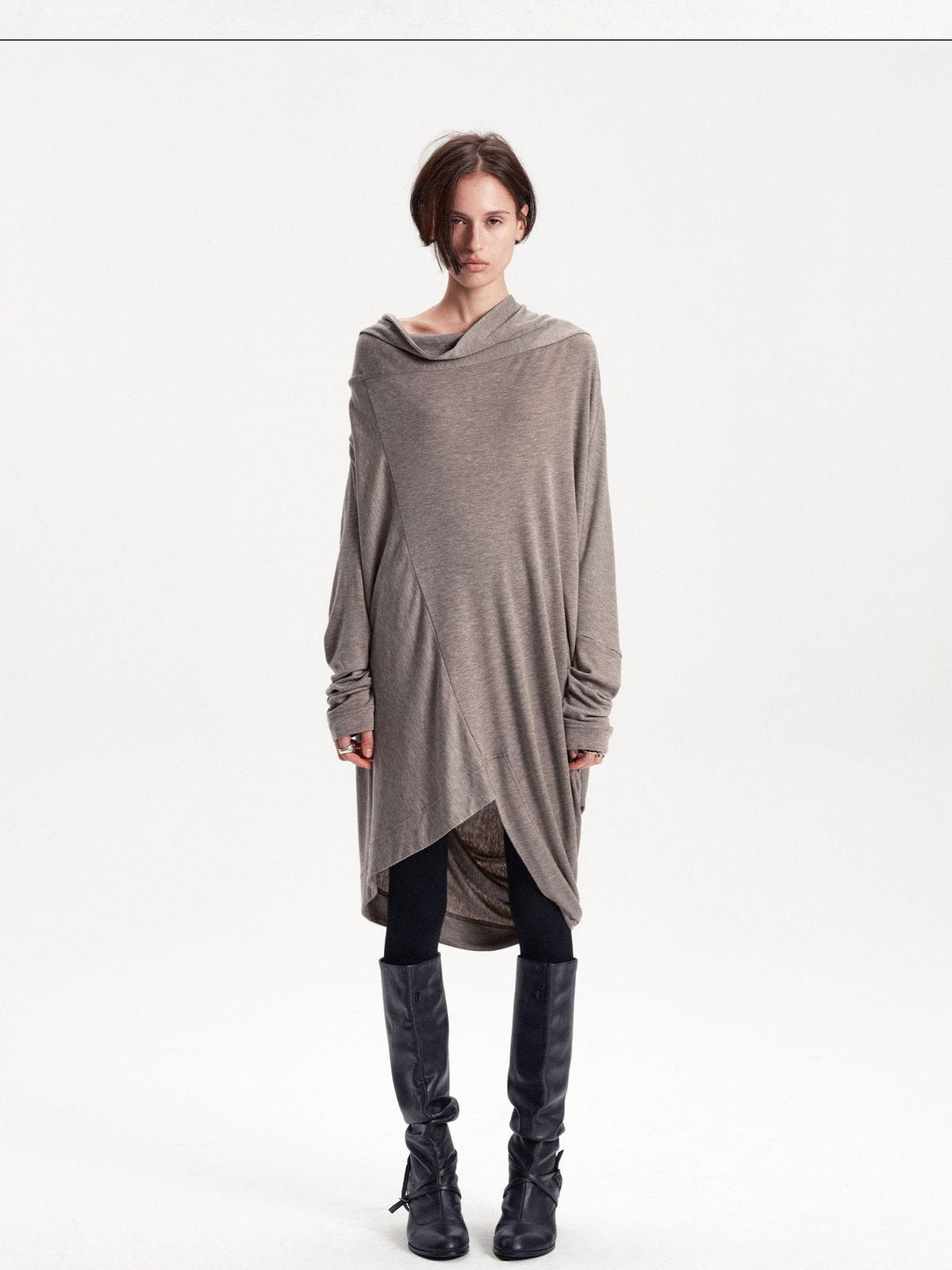 LYUOCHENG Irregular Draped One Shoulder Women&