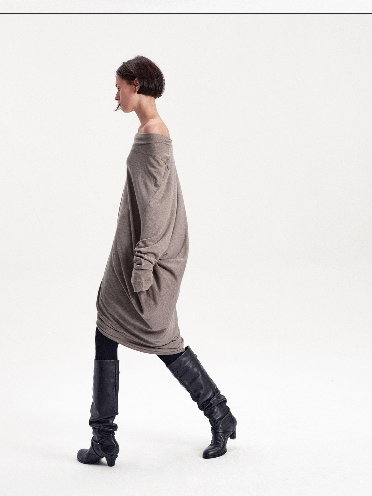 LYUOCHENG Irregular Draped One Shoulder Women&