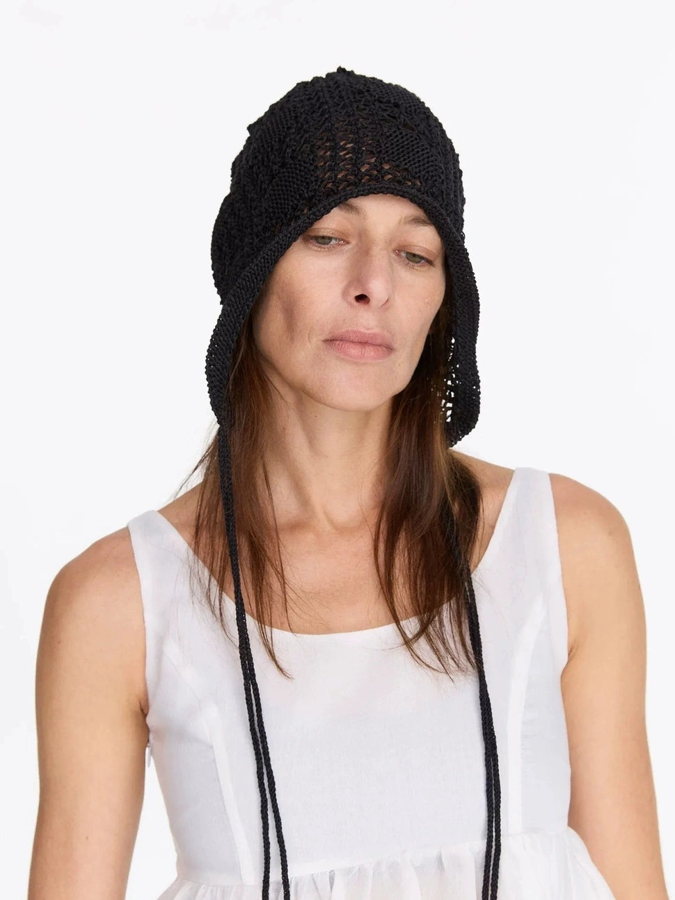 LYUOCHENG Knit Mesh Slouchy Beanie With Drawstring